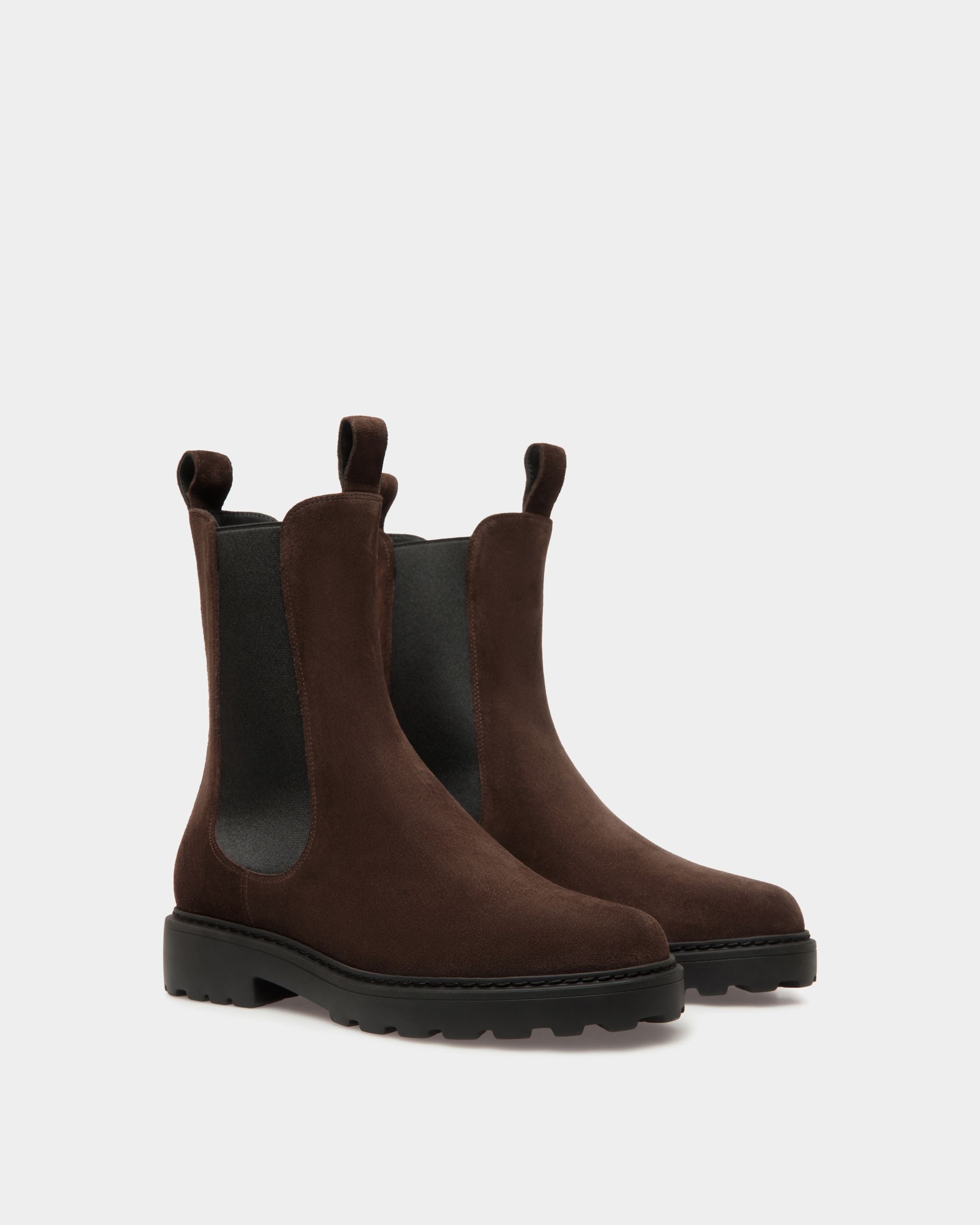 Bottine Gusto En Cuir Suédé Ebano - Femme - Bally - 03