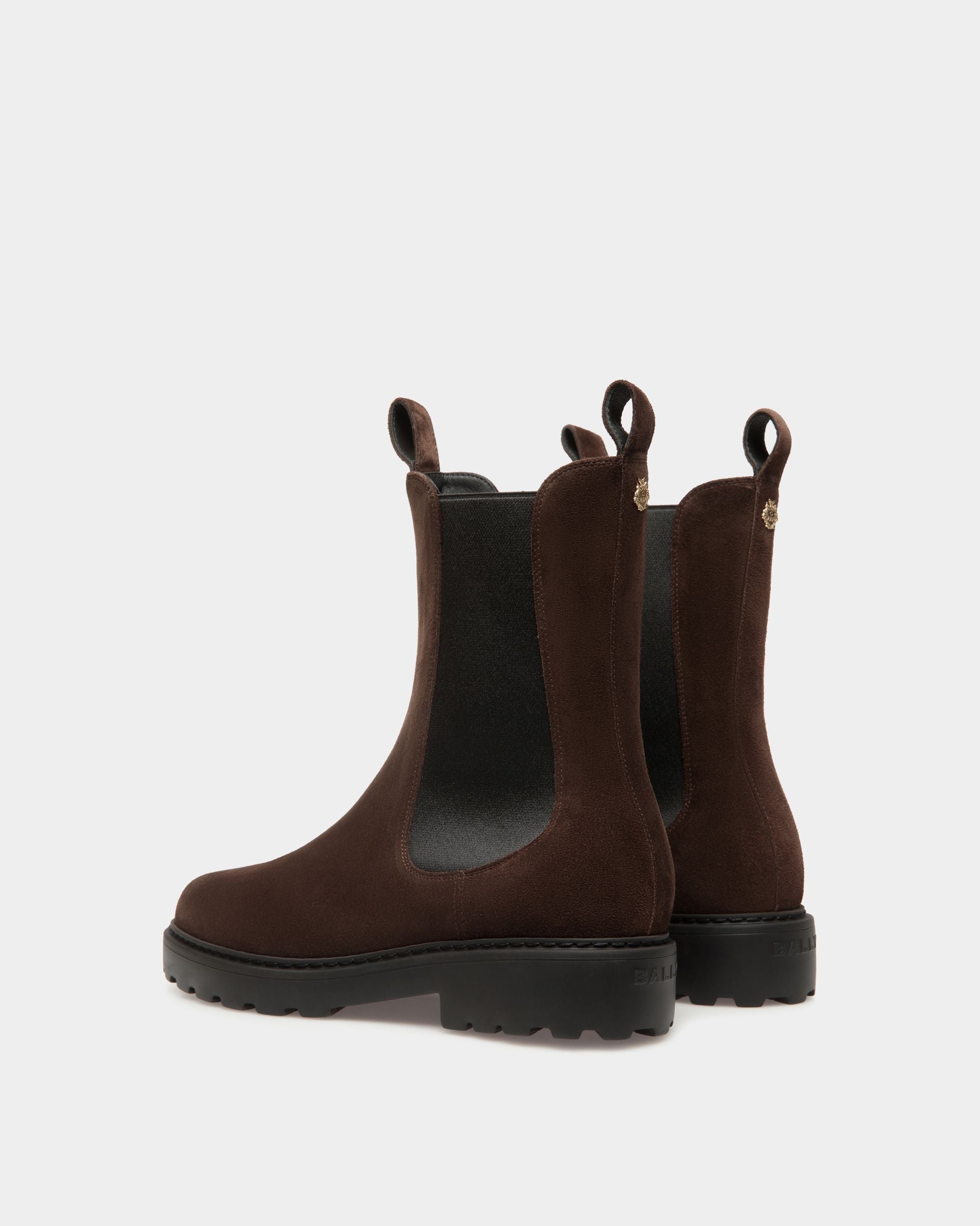 Bottine Gusto En Cuir Suédé Ebano - Femme - Bally - 04