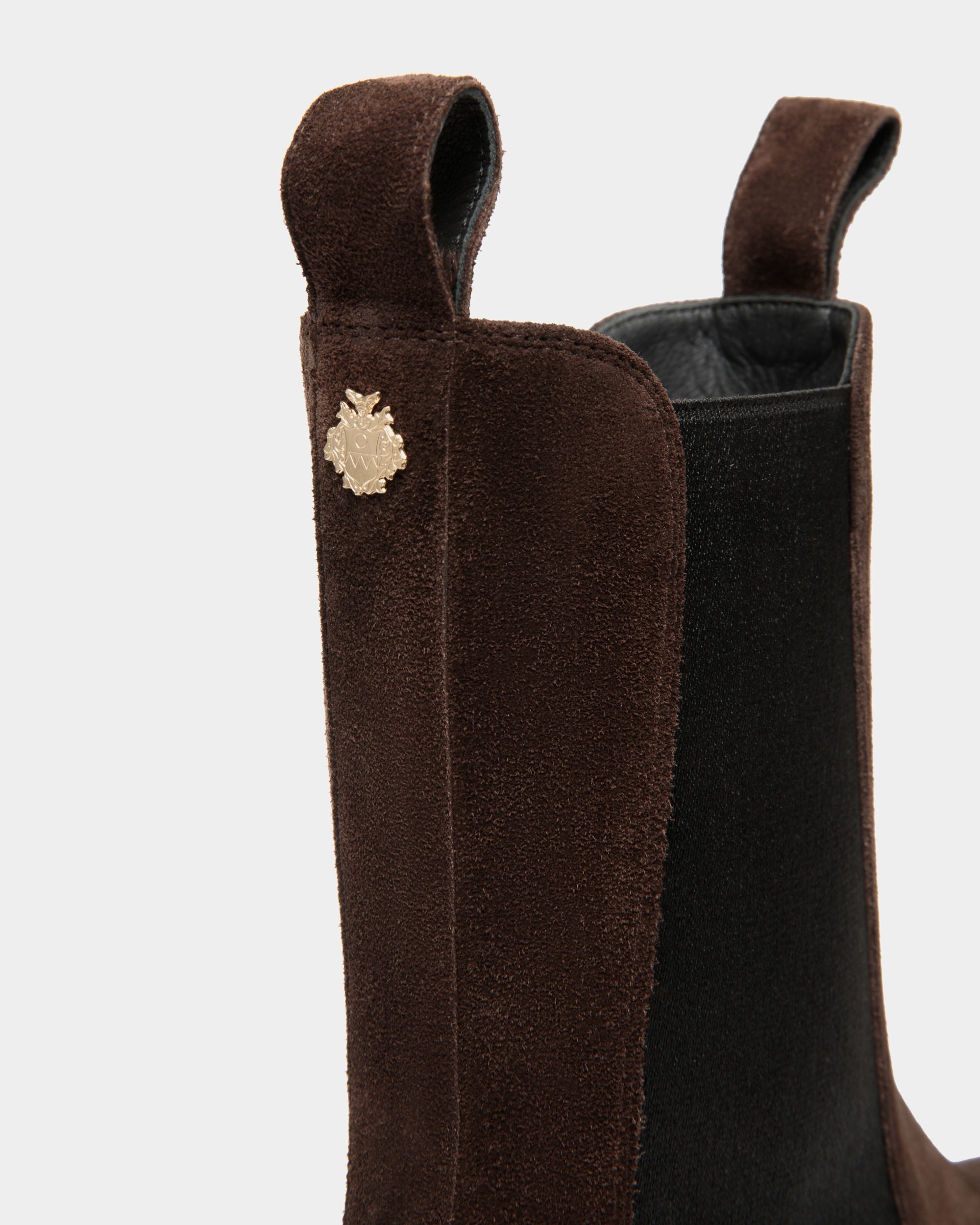 Bottine Gusto En Cuir Suédé Ebano - Femme - Bally - 05