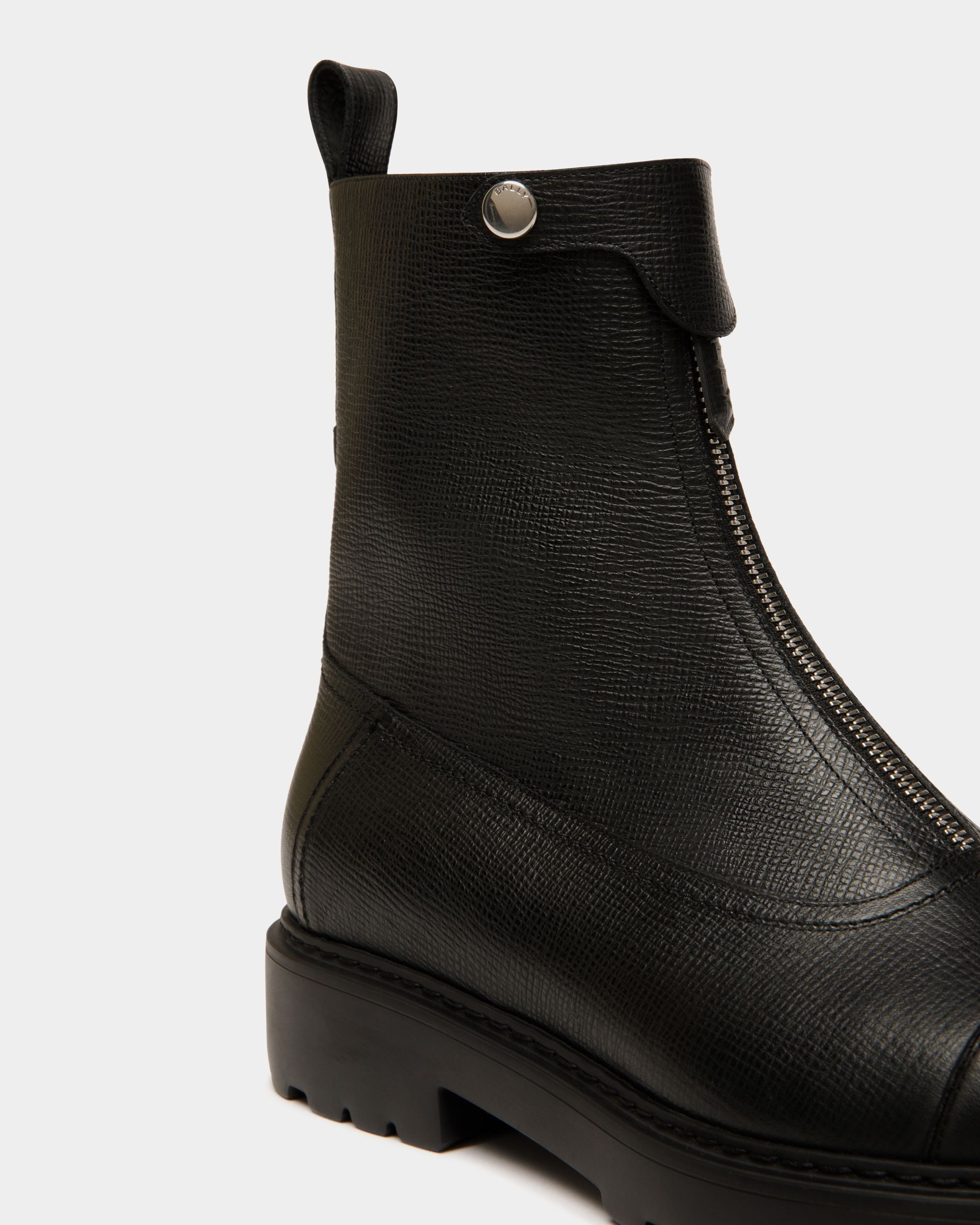 Gusto Stiefelette Aus Genarbtem Leder In Schwarz - Damen - Bally - 05