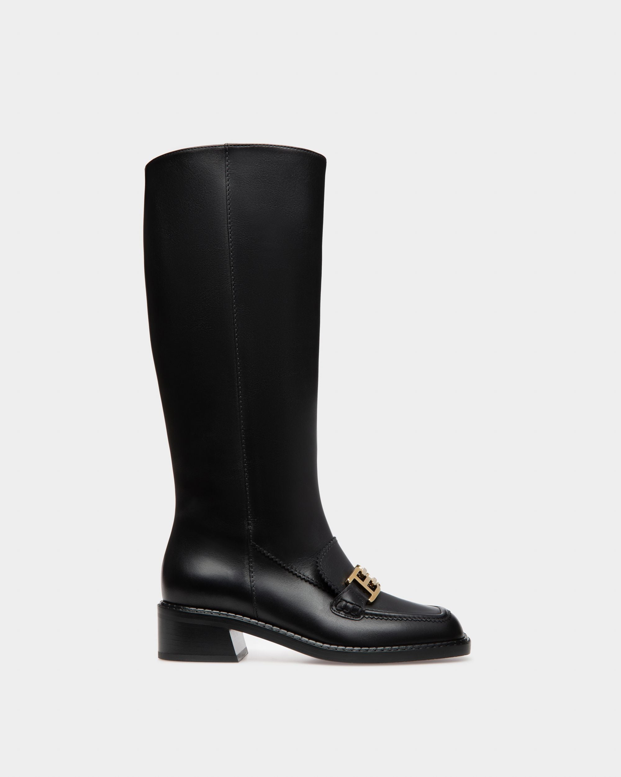 Ebele Hohe Stiefel Aus Schwarzem Leder - Damen - Bally - 01