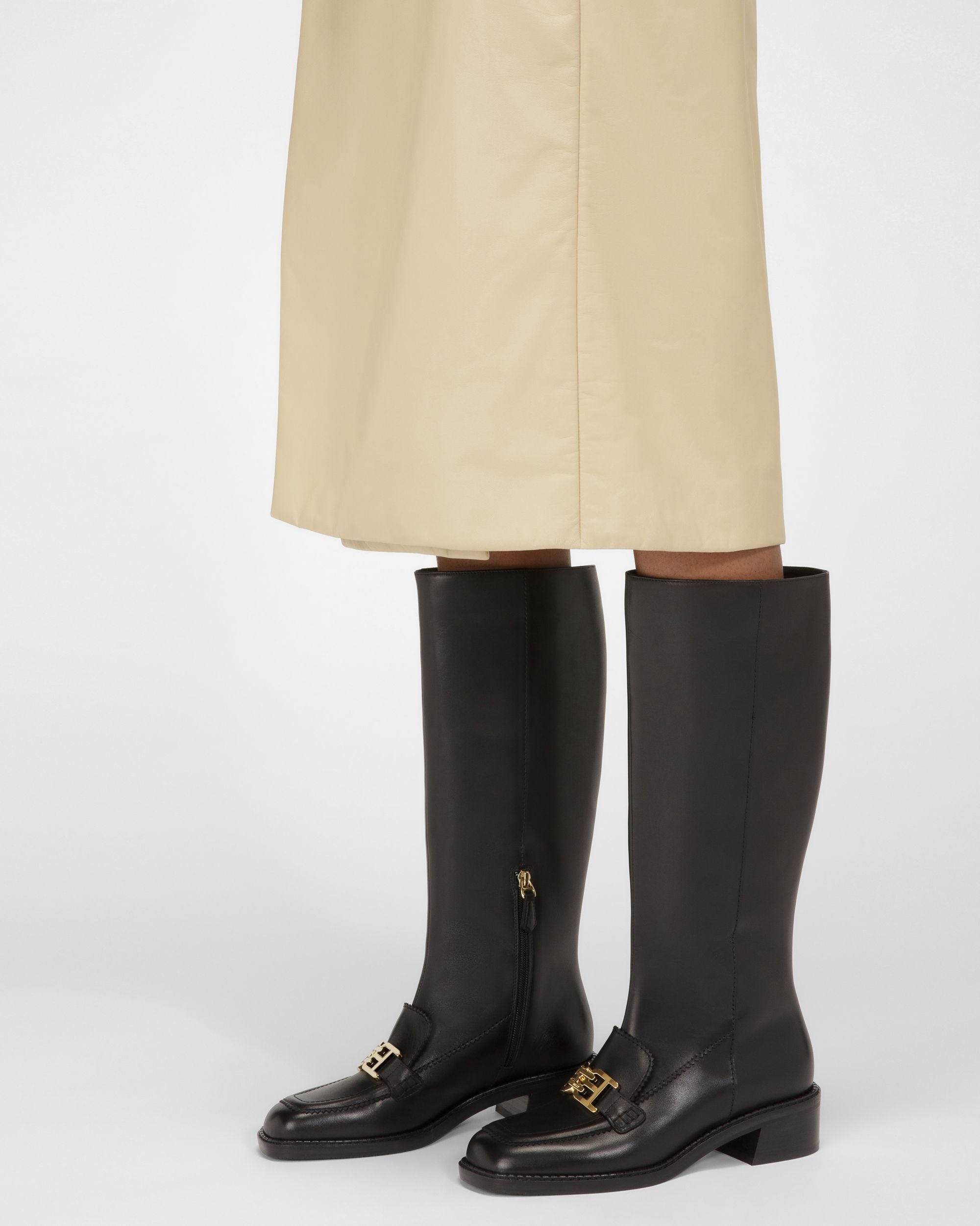 Ebele Hohe Stiefel Aus Schwarzem Leder - Damen - Bally - 06