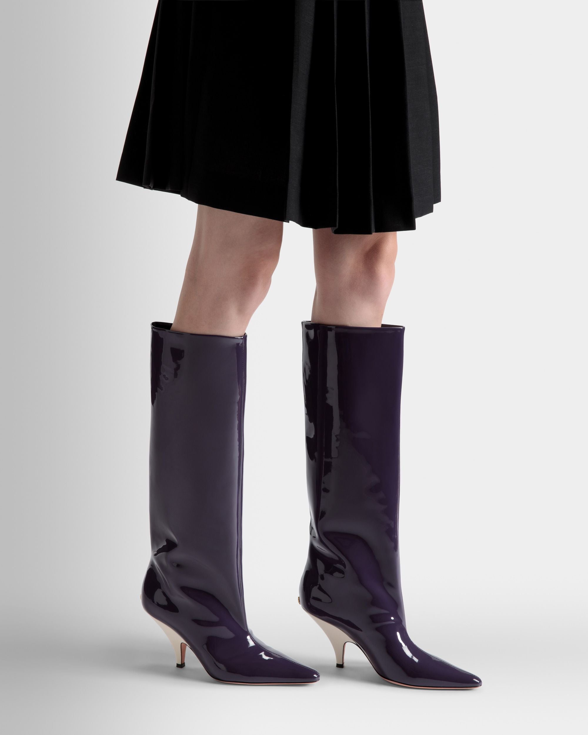 Katy Long Boots In Orchid Leather - Women's - Bally - 02