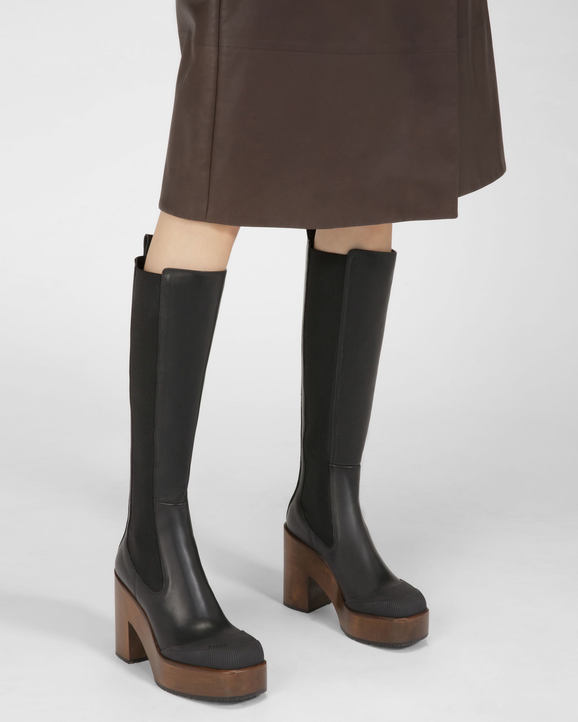 Ianna Bottes Longues En Cuir Noir - Femme - Bally - 06