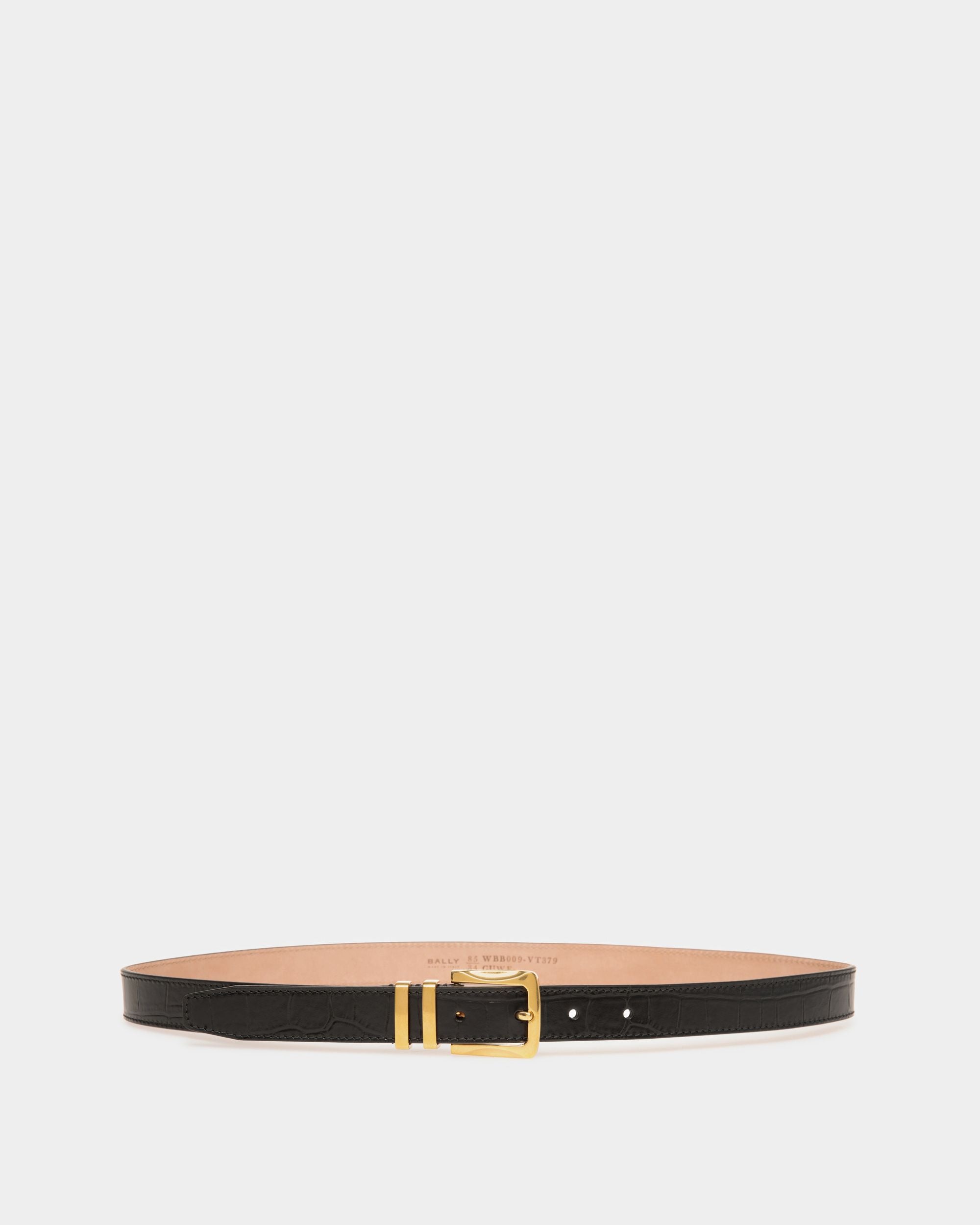Ceinture Fixe Baroque En Cuir Noir - Femme - Bally - 01