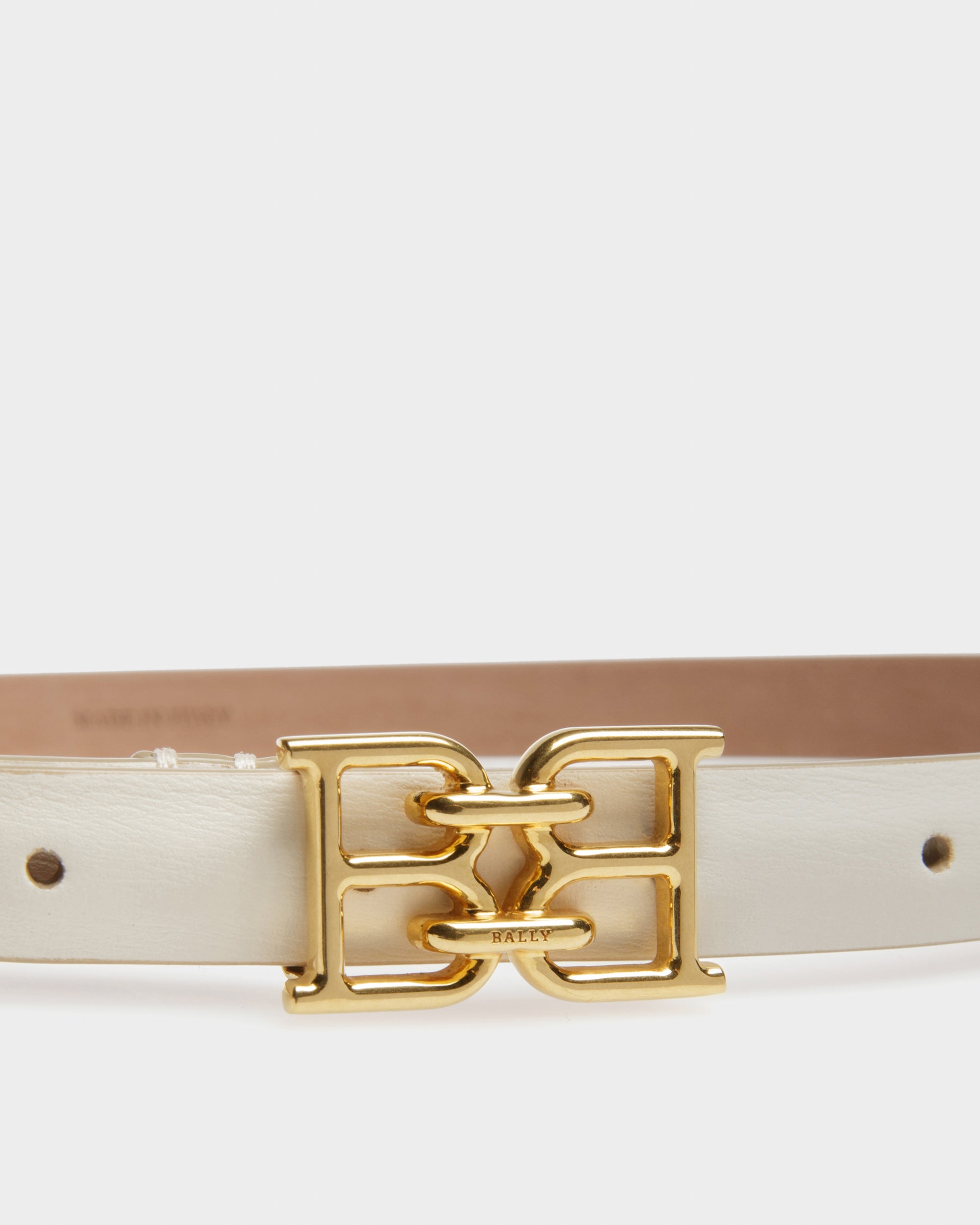 B-Chain Cinturón De Piel De 15 Mm De Color Crema - Mujer - Bally - 03
