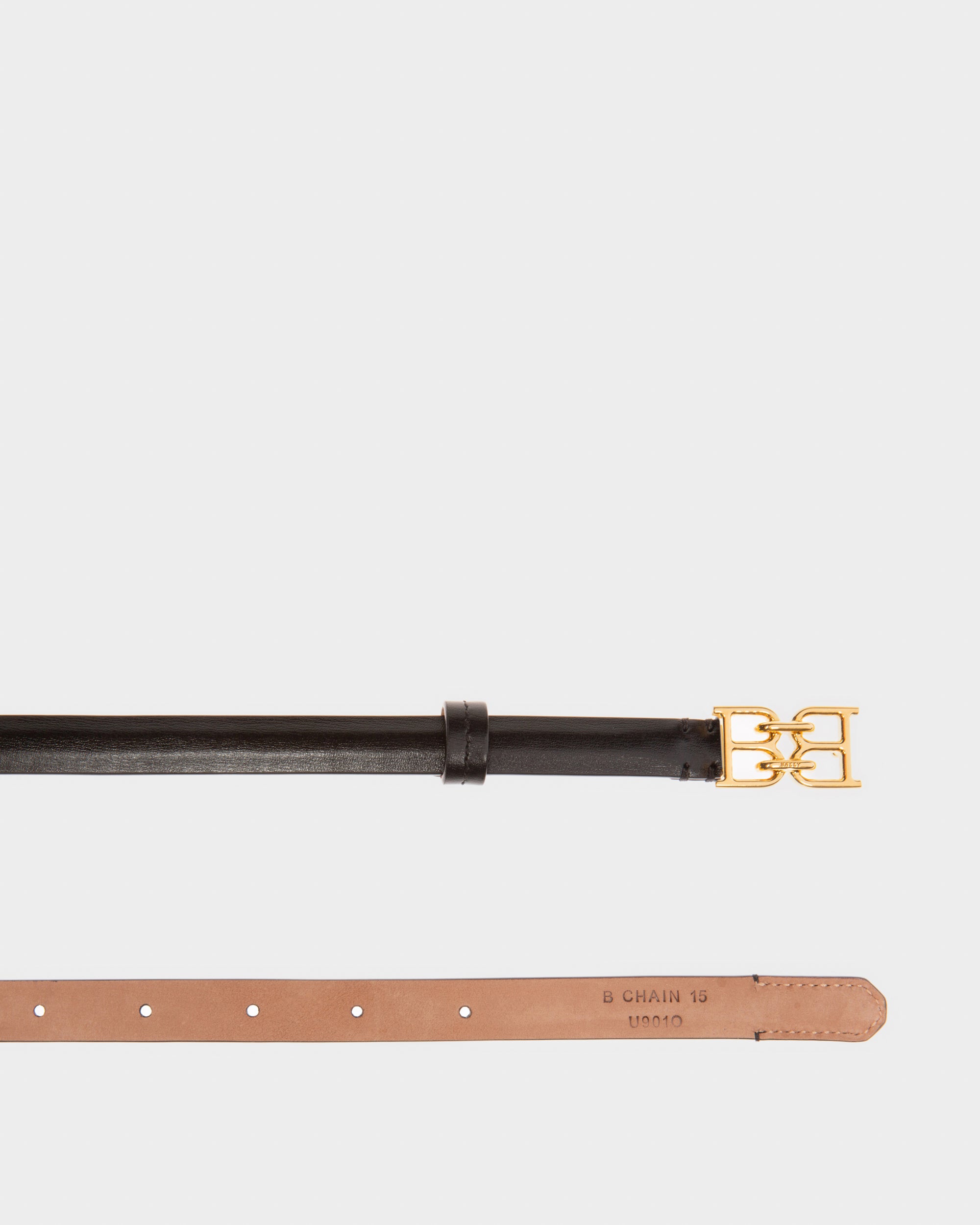 Bb-Motiv 15 Mm Breiter Gürtel Aus Schwarzem Leder - Damen - Bally - 02