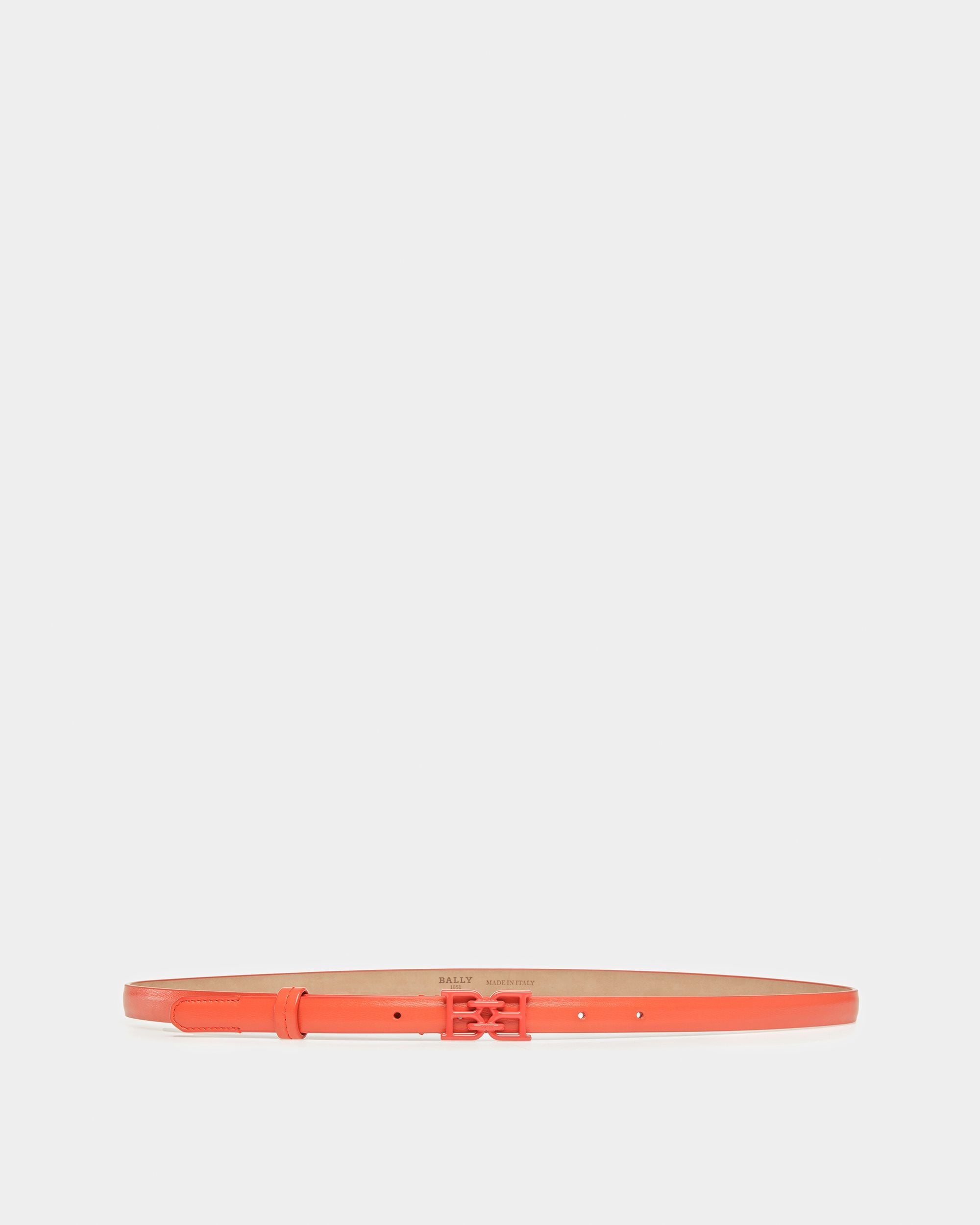 B Chain Leather Belt In Orange - Women's - Bally - 01