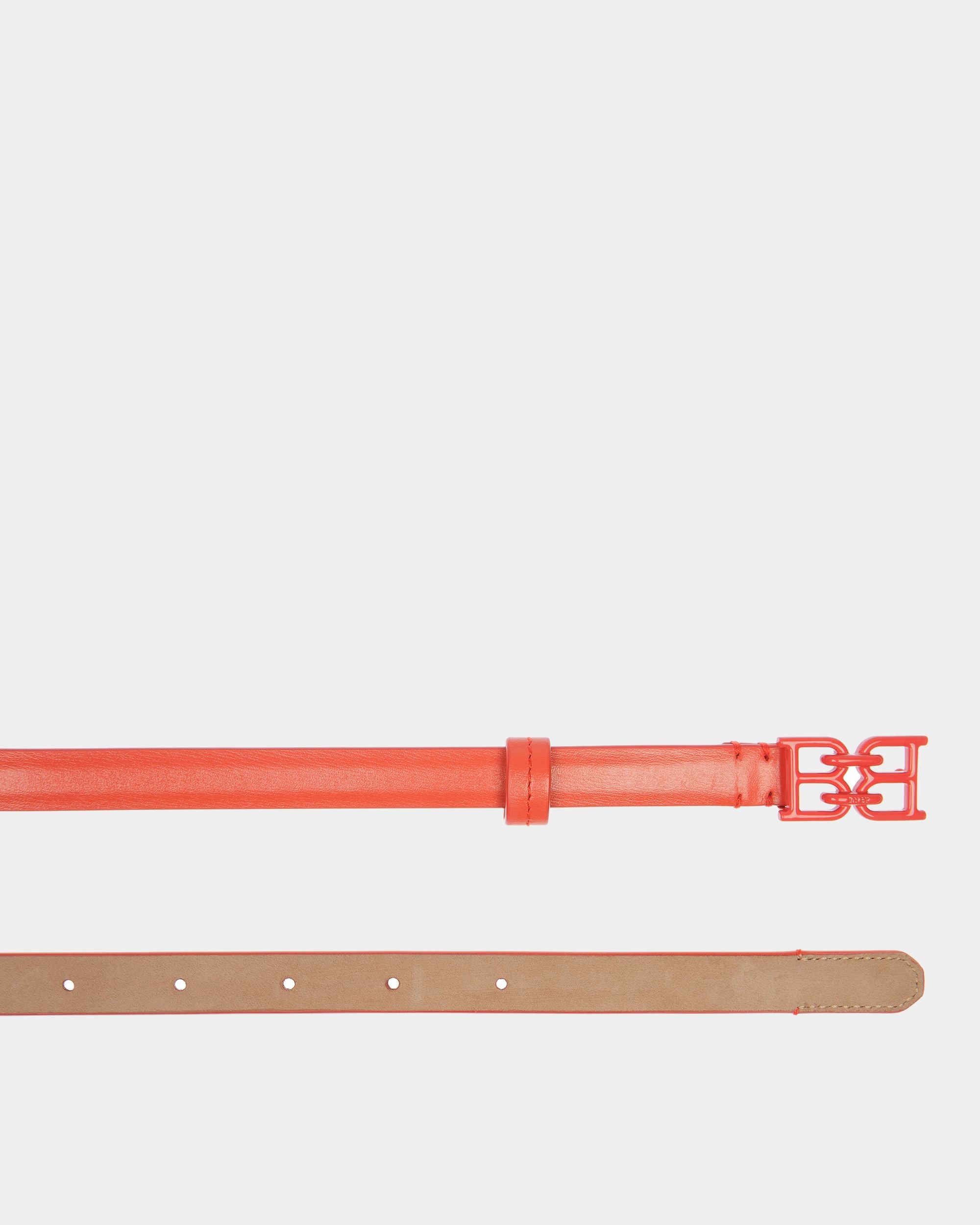 B Chain Leather Belt In Orange - Women's - Bally - 02