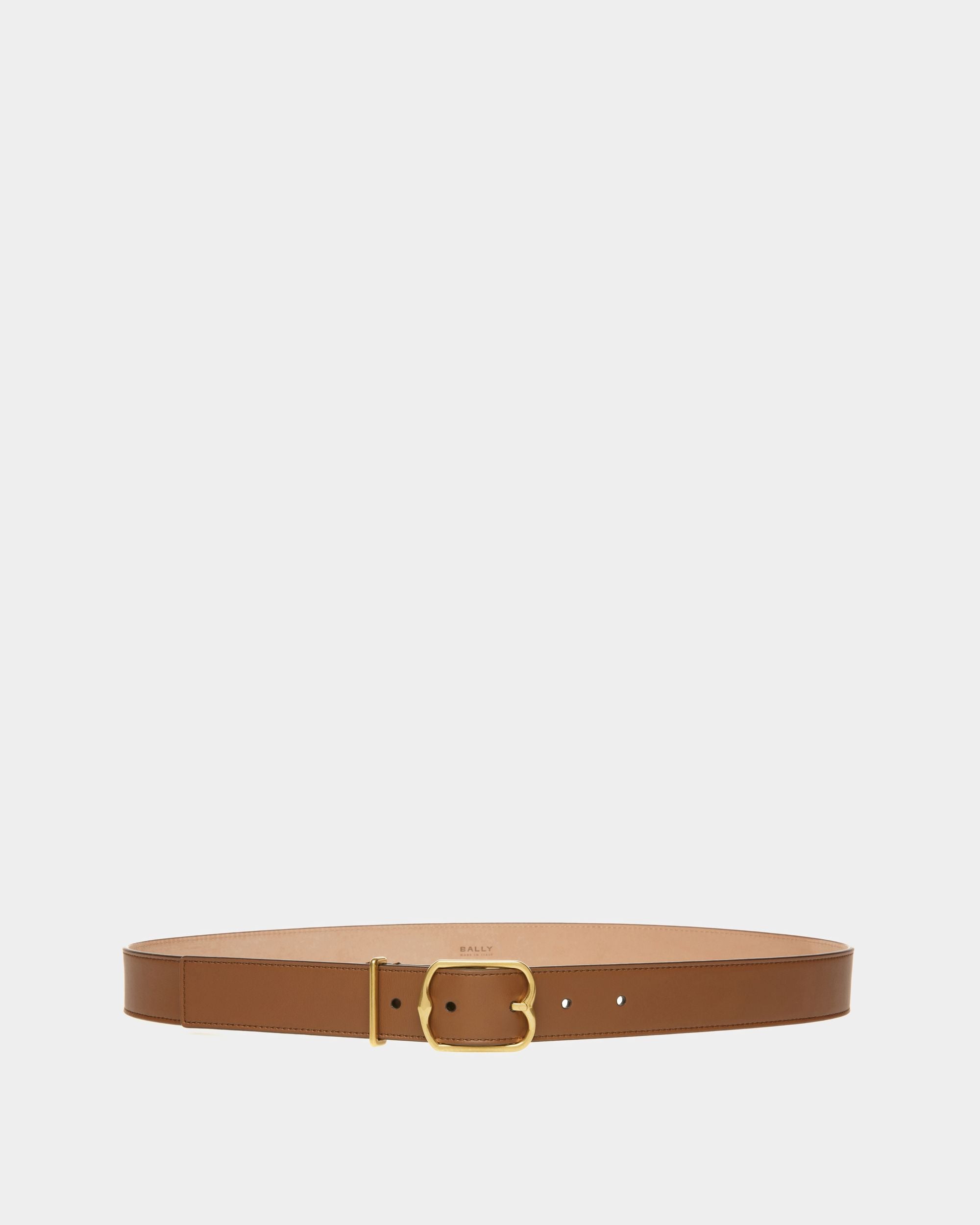 Emblem 30mm Belt In Brown Leather - Women's - Bally - 01