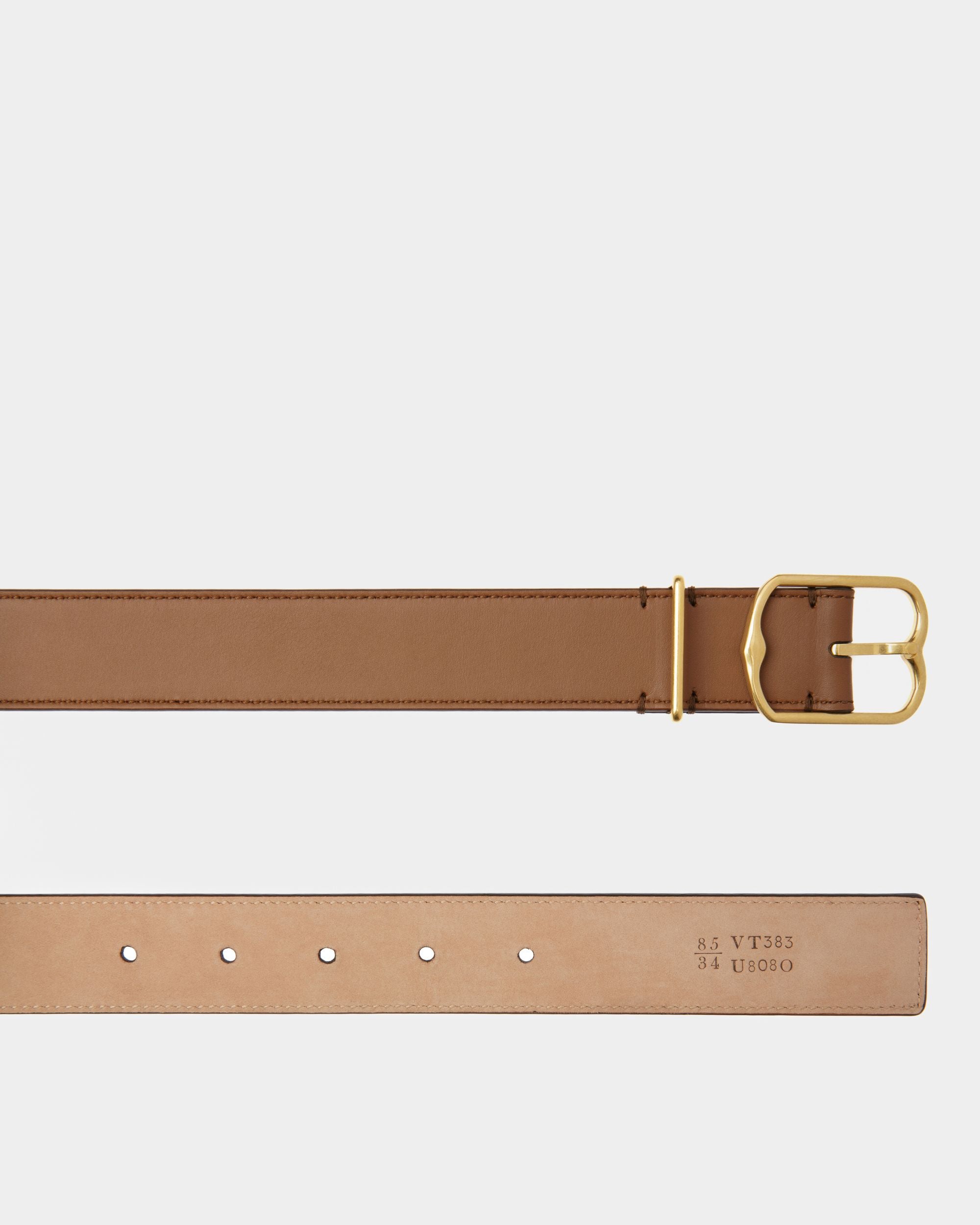 Emblem 30mm Belt In Brown Leather - Women's - Bally - 02
