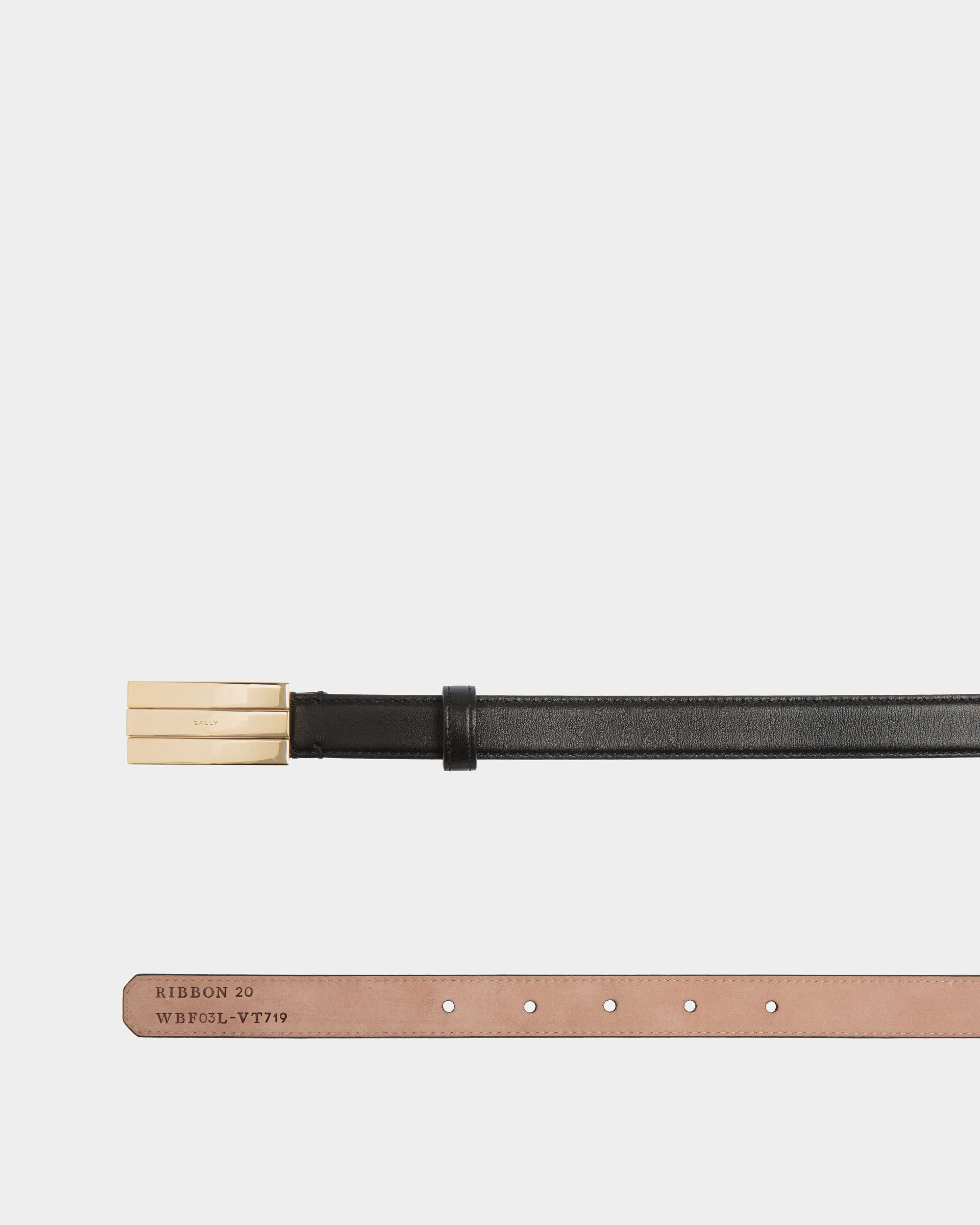 Ceinture Ollam 20 mm En Cuir Noir - Femme - Bally - 02