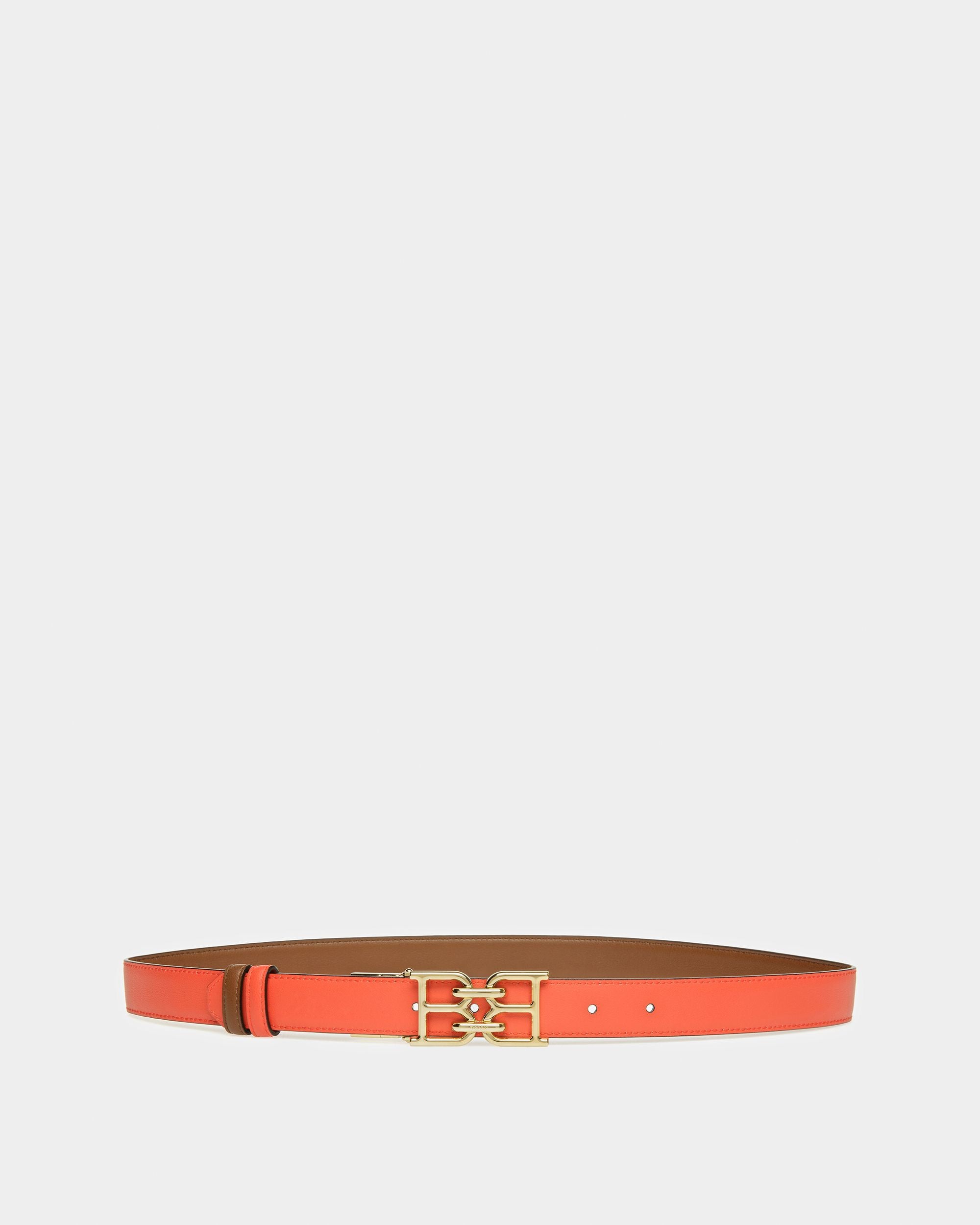 B Chain Wendbarer Gürtel Aus Leder In Braun Und Orange - Damen - Bally - 04