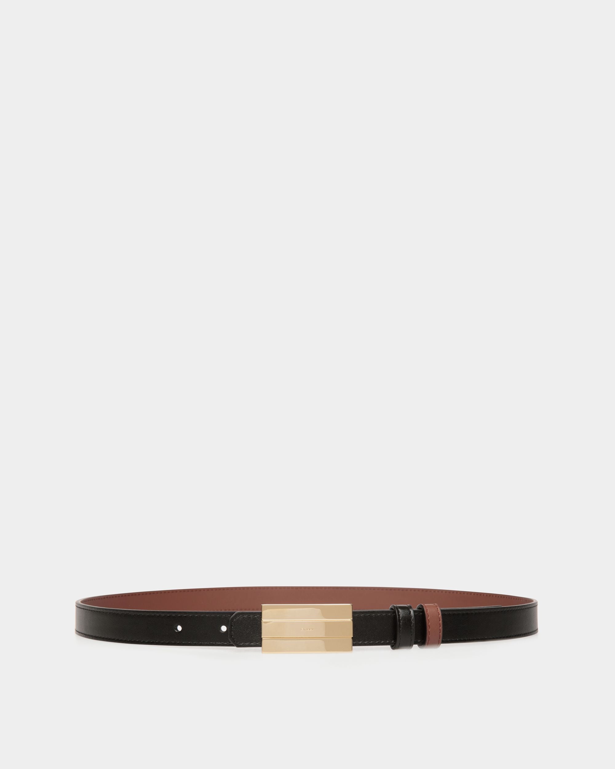 Ollam 20mm Reversible Belt in Black and Brown Leather - Femme - Bally - 01