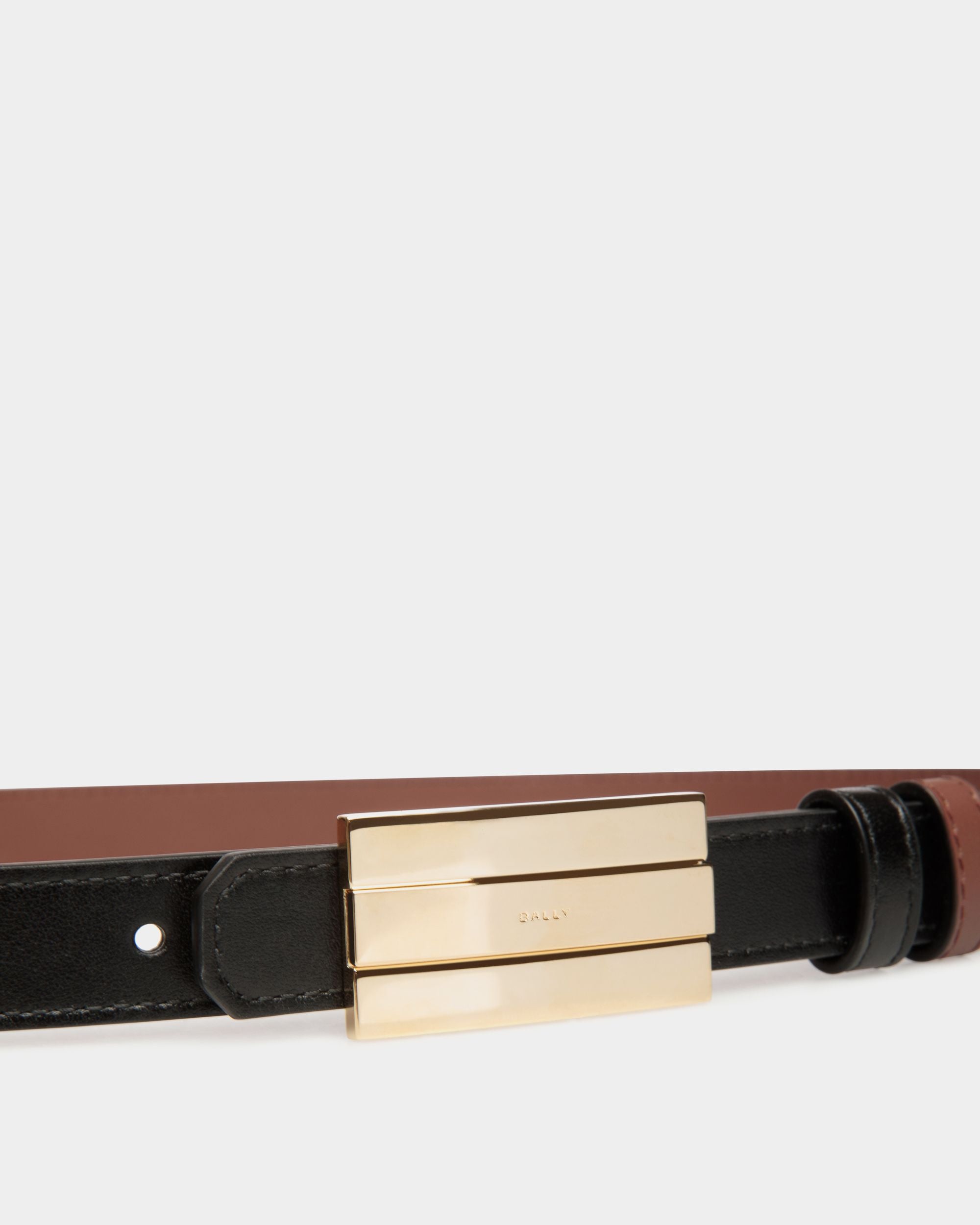 Ollam 20mm Reversible Belt in Black and Brown Leather - Femme - Bally - 03