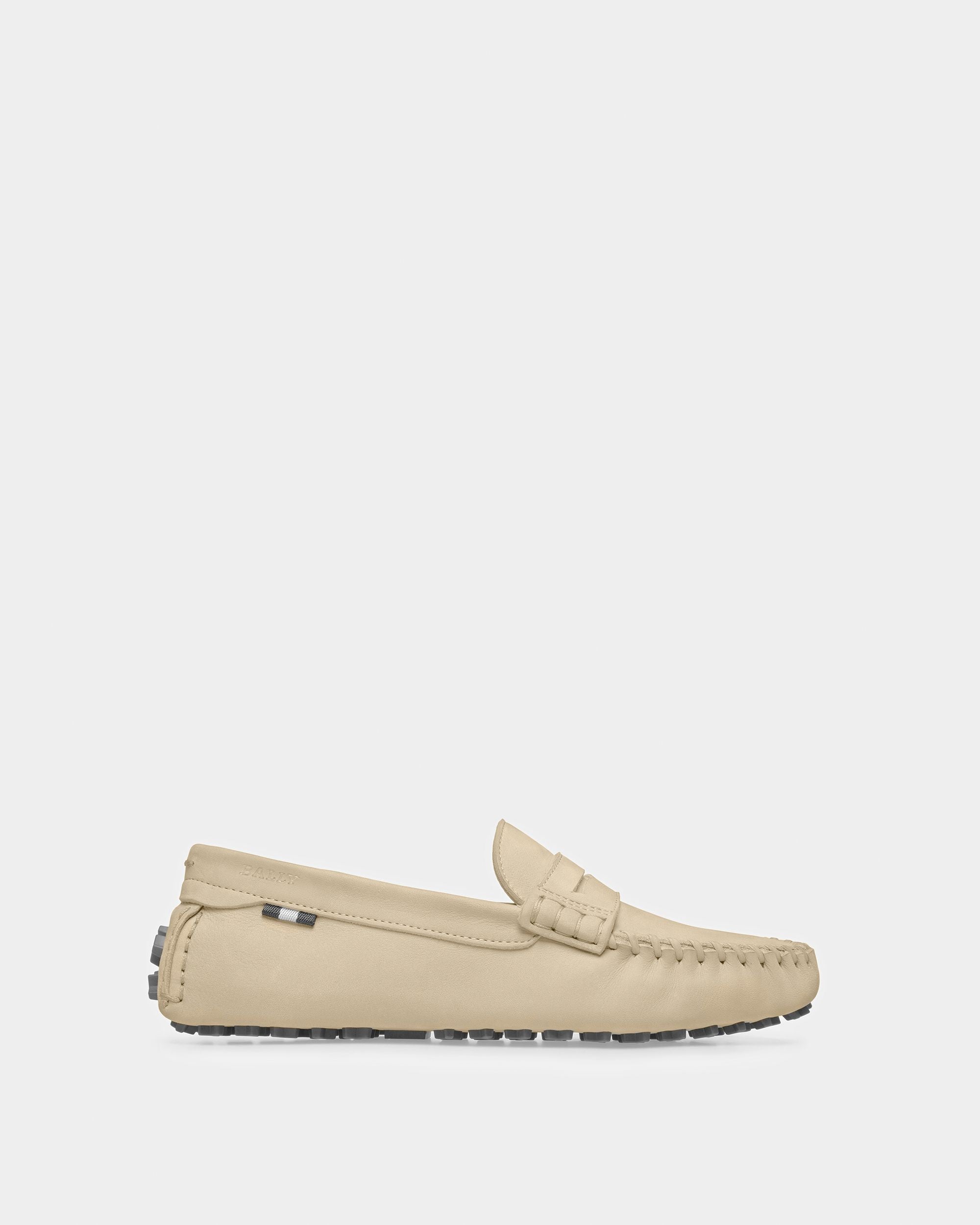 Lamby Chaussures De Conduite En Cuir Couleur Fossile - Femme - Bally - 01