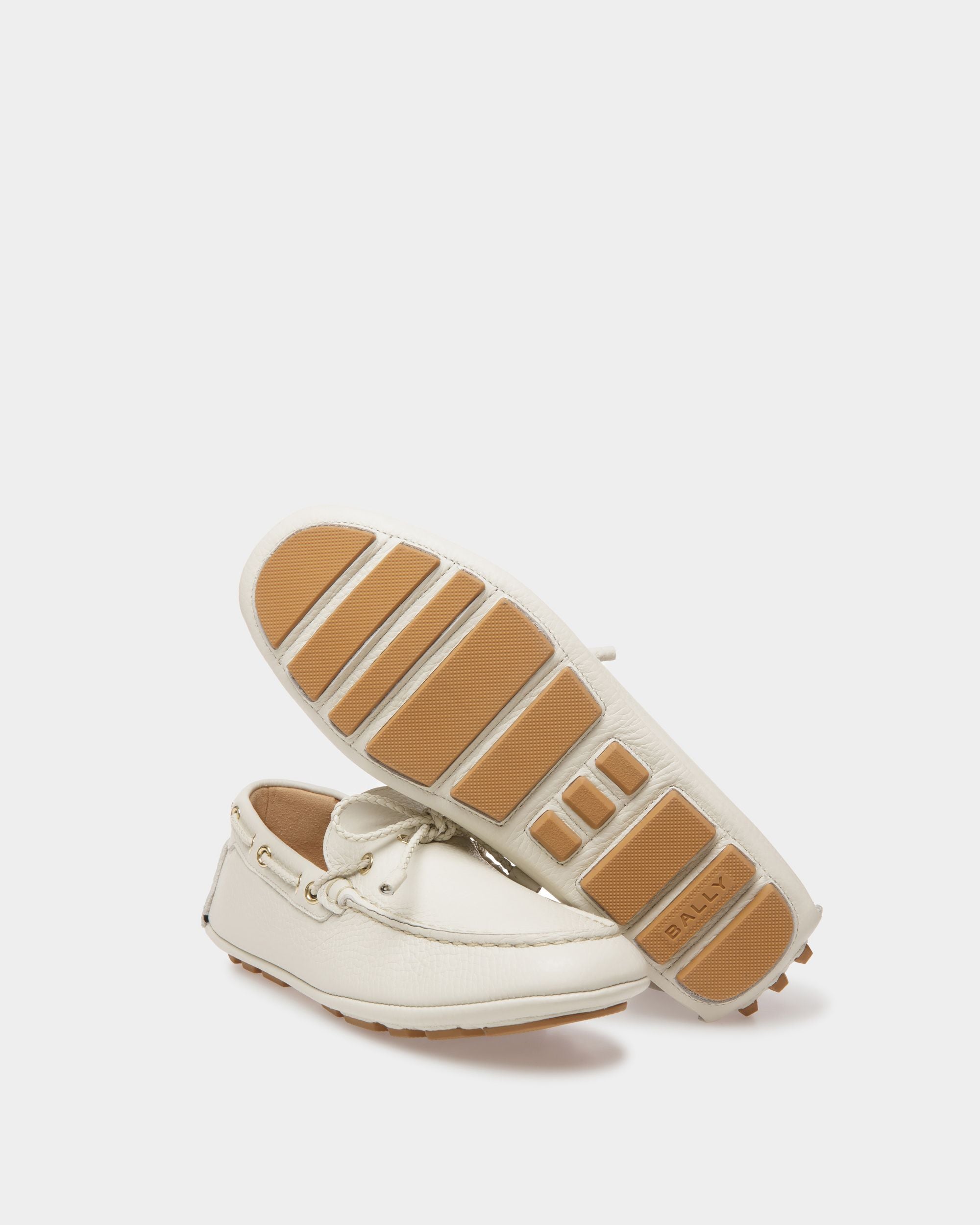Kerbs Drivers In Dusty White Leather - Women's - Bally - 04