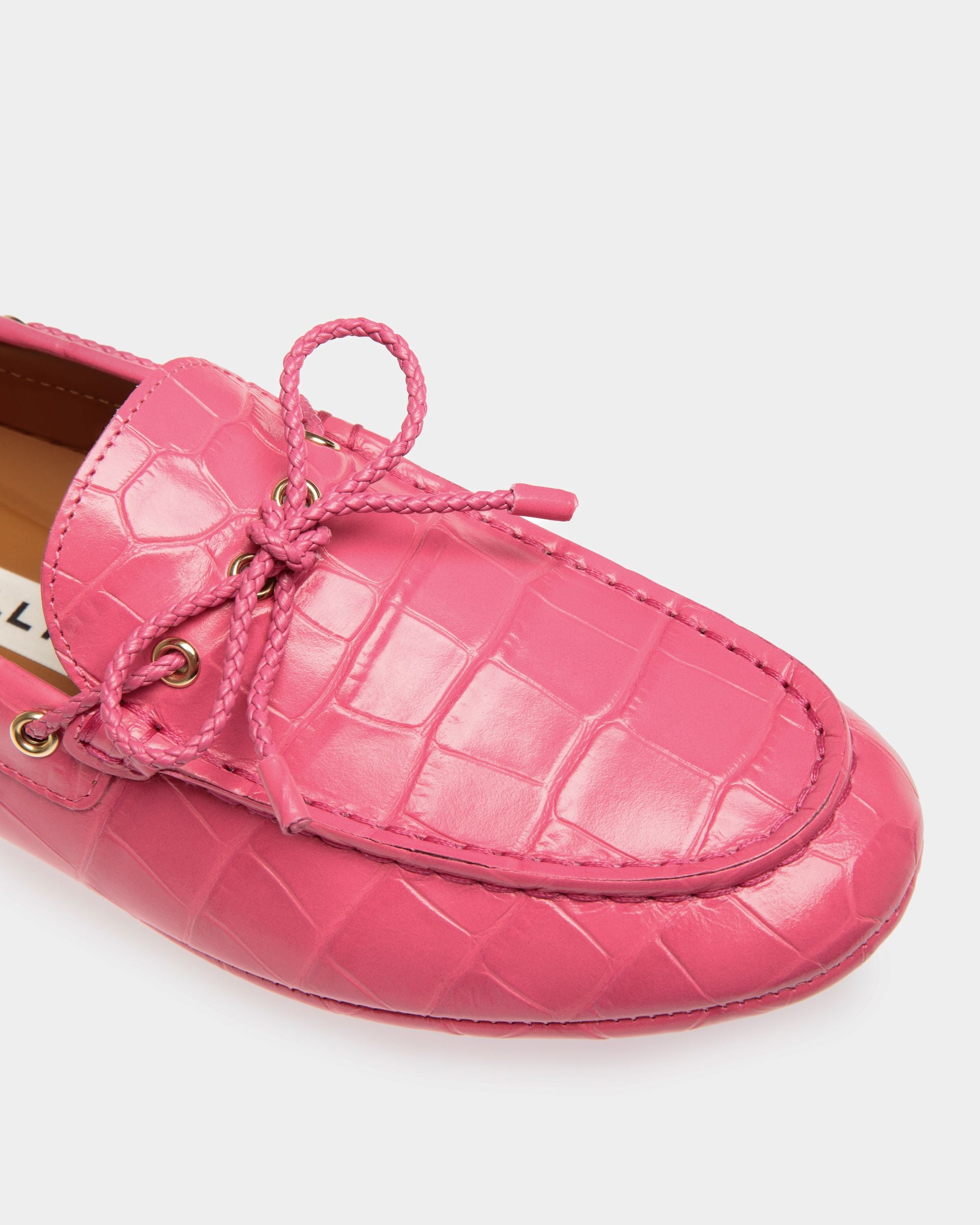 Kerbs Driver in Pink Leather - Women's - Bally - 04