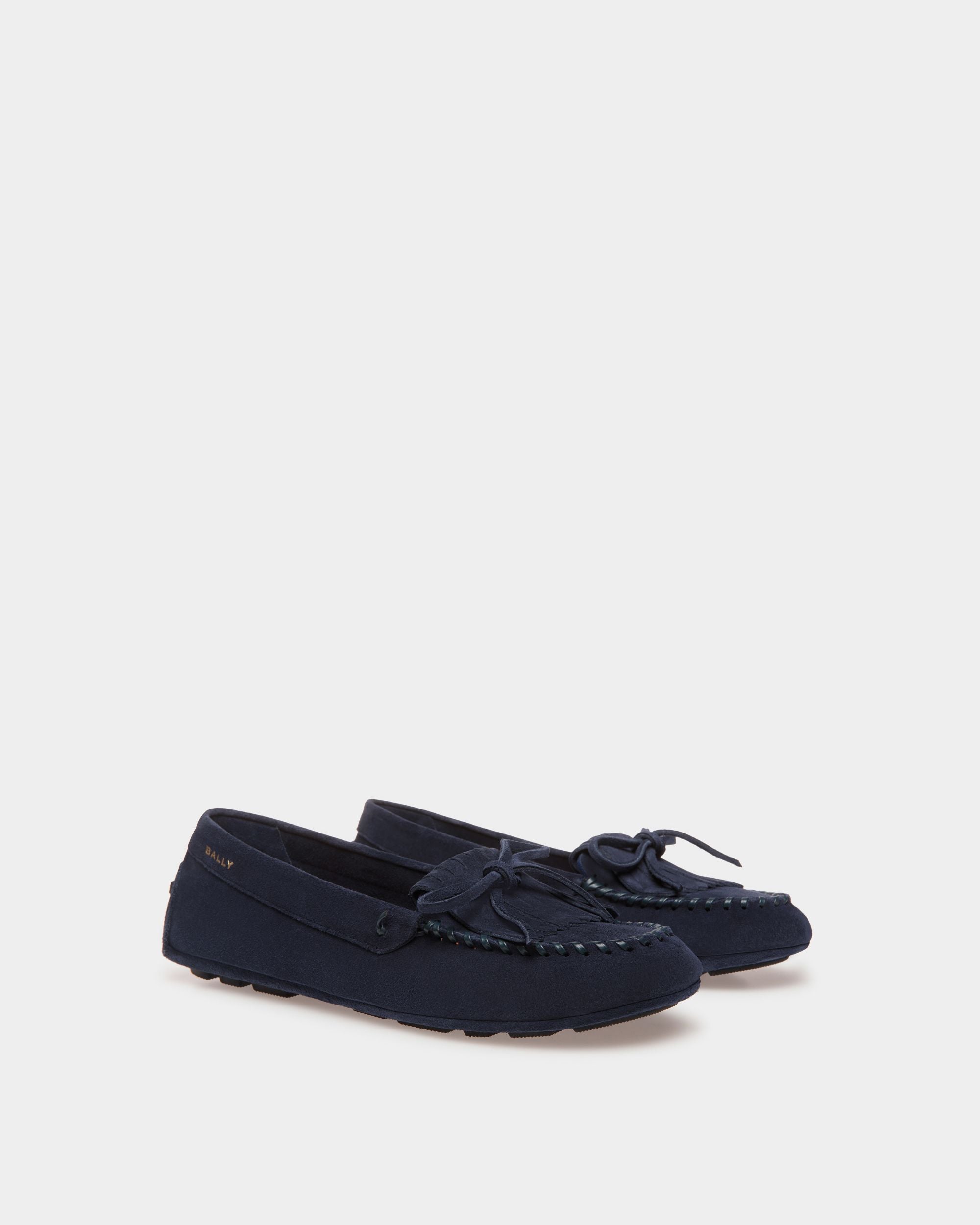 Kerbs Driver-Schuh Aus Veloursleder In Blau - Damen - Bally - 02