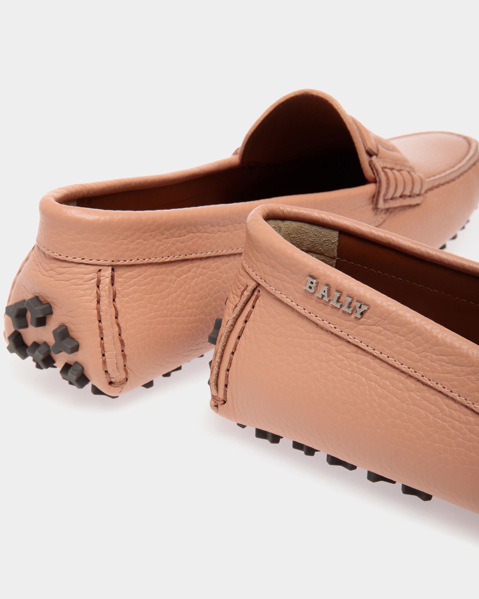 Lux Driver Drivers In Orange Leather - Women's - Bally - 05