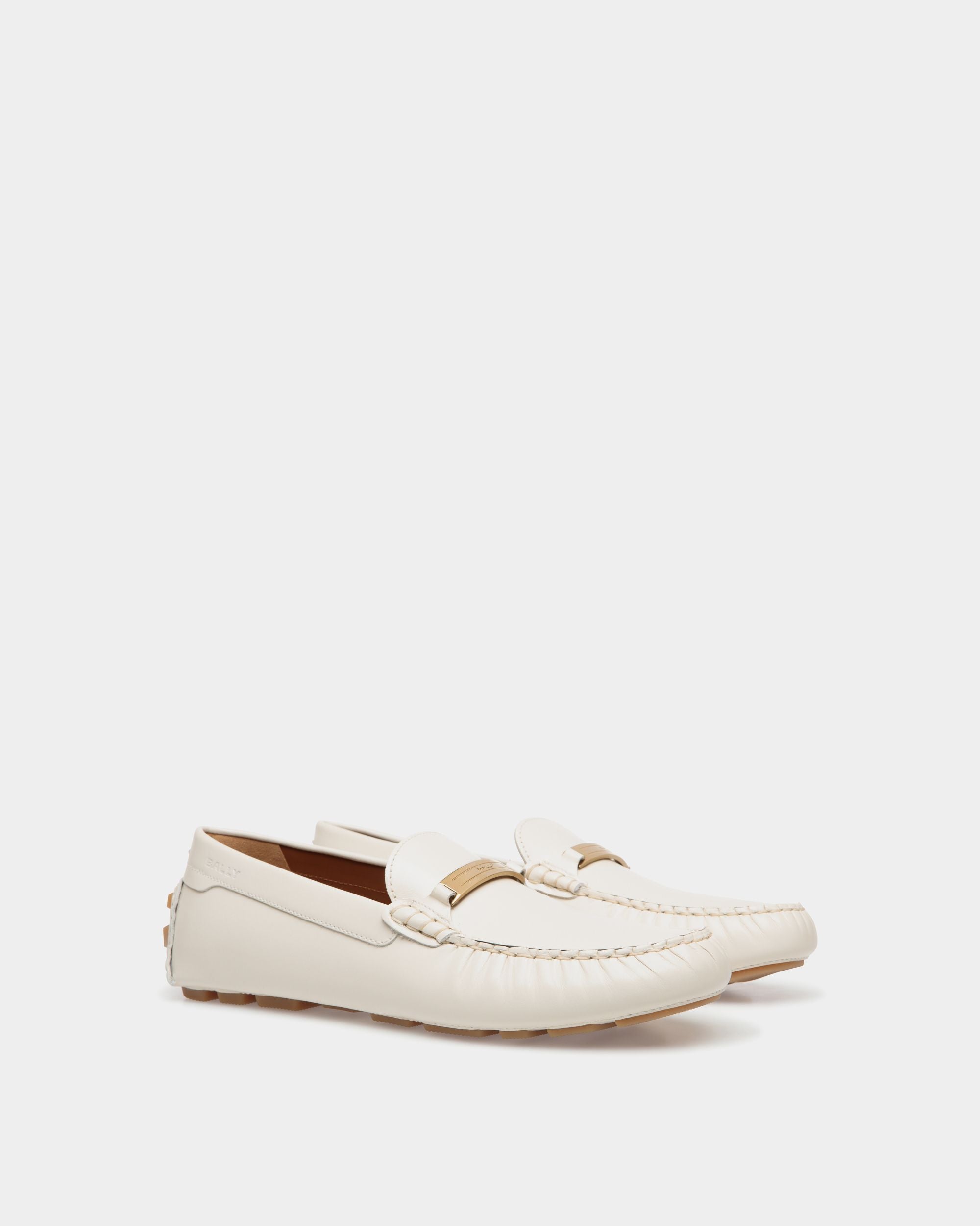 Kerbs Driver In White Leather - Femme - Bally - 02