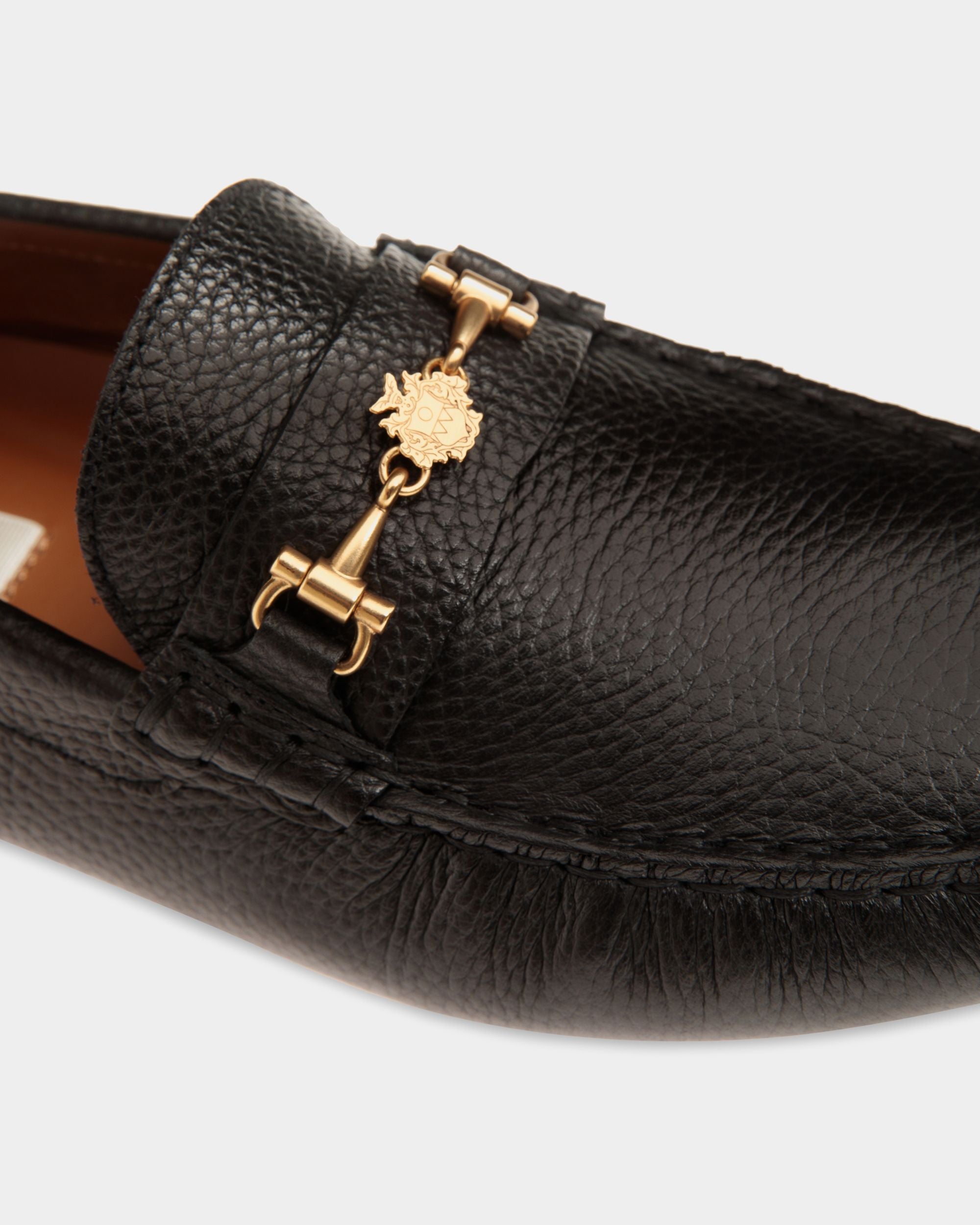 Kerbs Driver-Schuh Aus Genarbtem Leder In Schwarz - Damen - Bally - 06