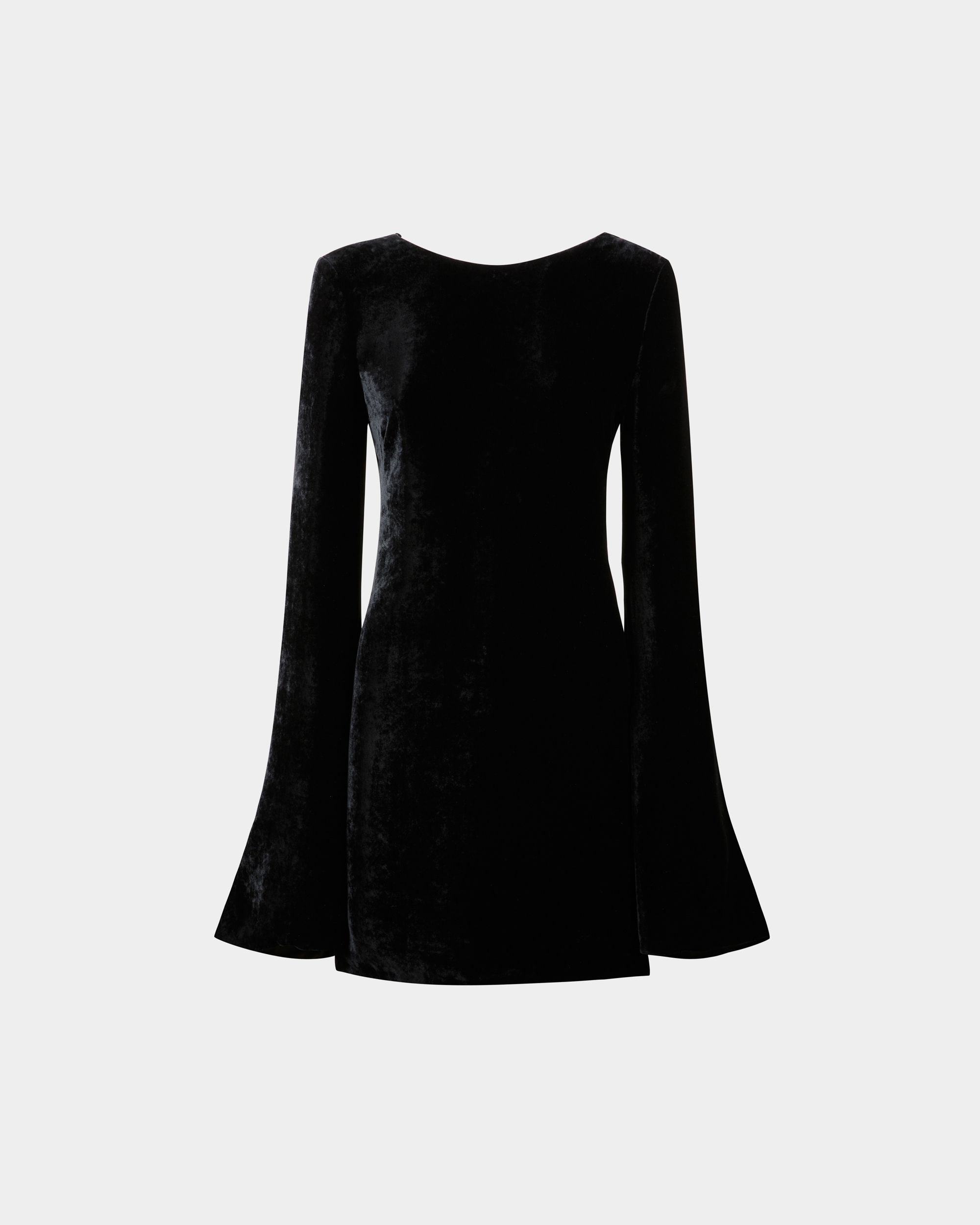 Mini Robe en Velours Noir - Femme - Bally - 01
