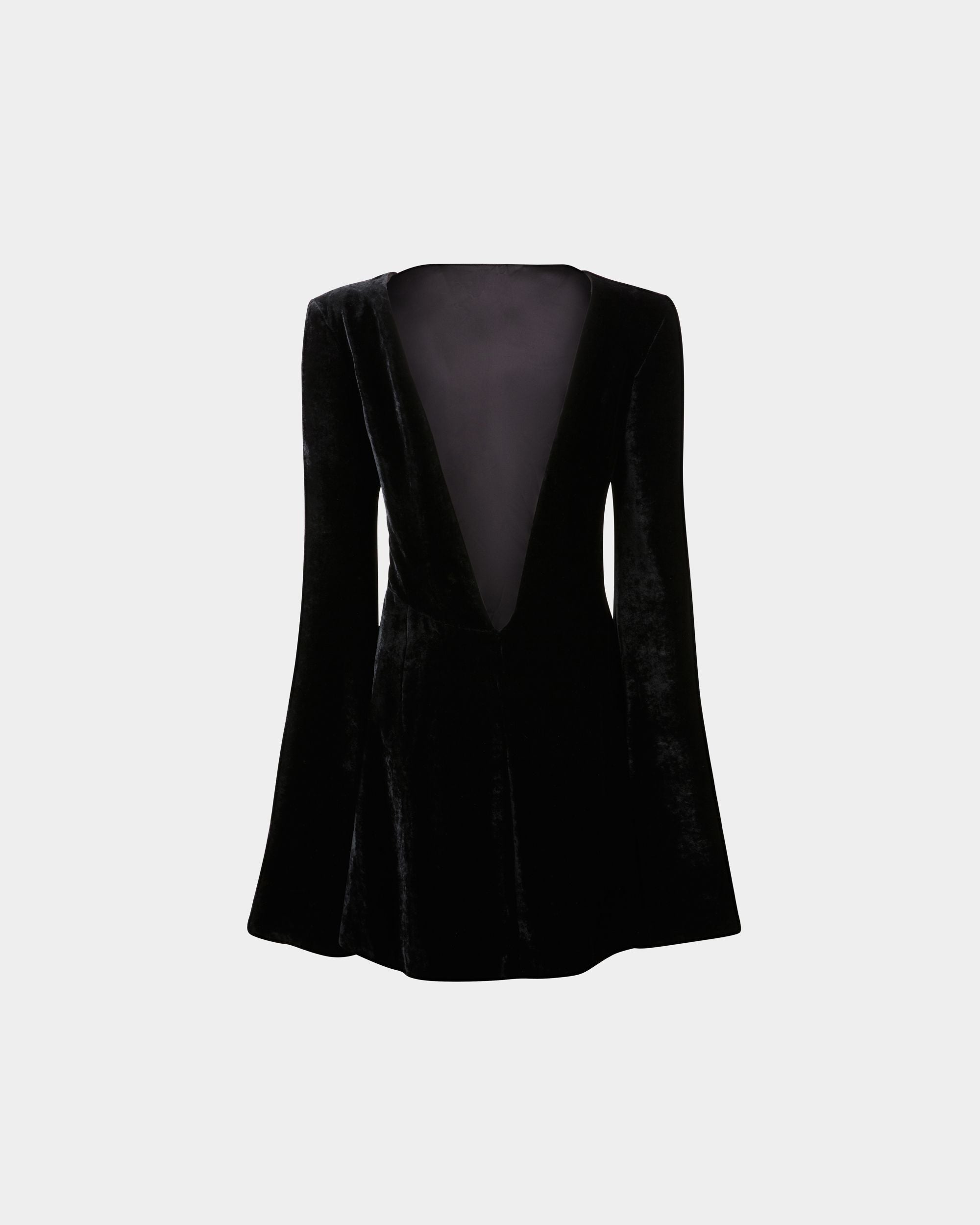 Mini Robe en Velours Noir - Femme - Bally - 07