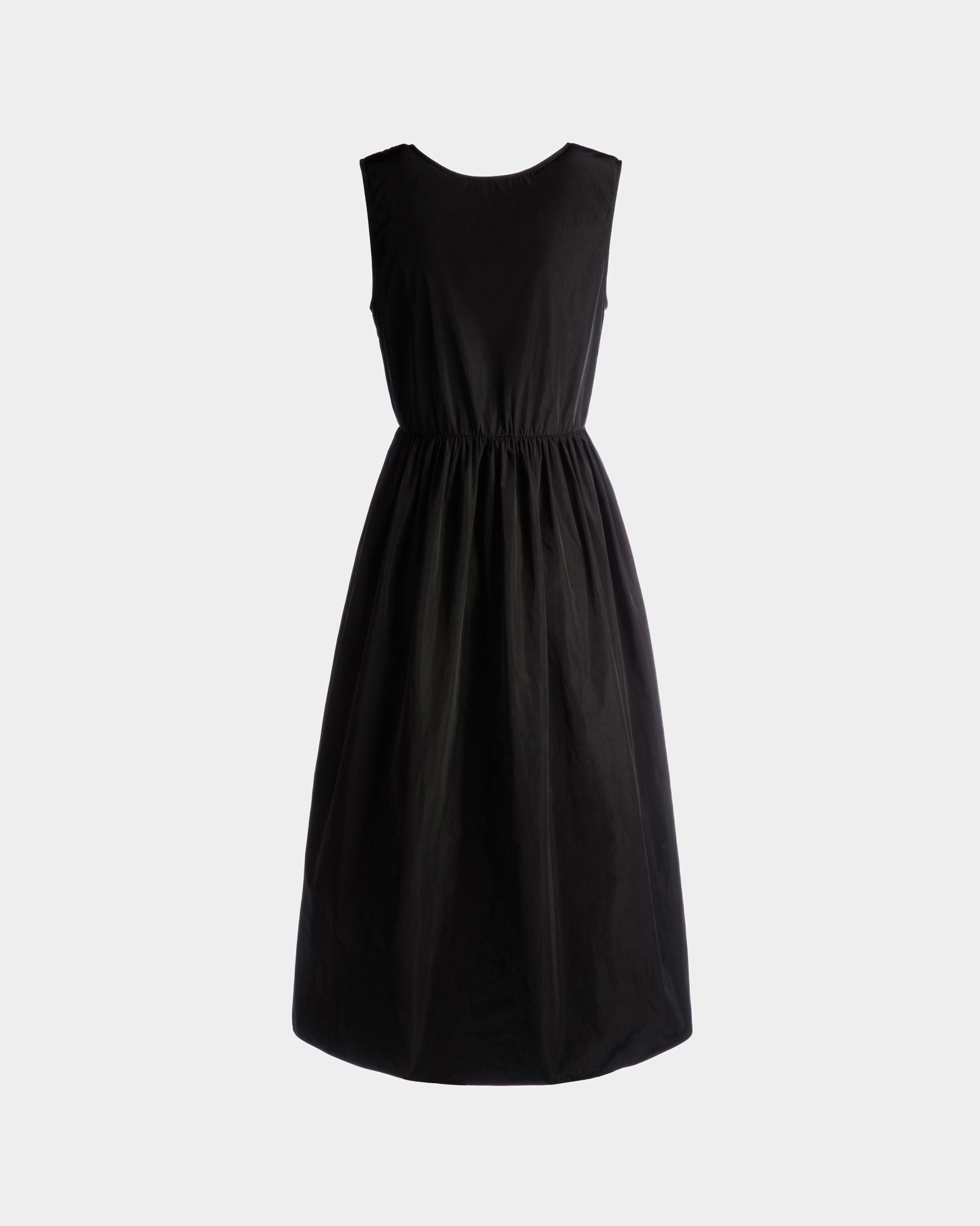 Sleeveless Midi Dress in Black Technical Duchesse - Women's - Bally - 01