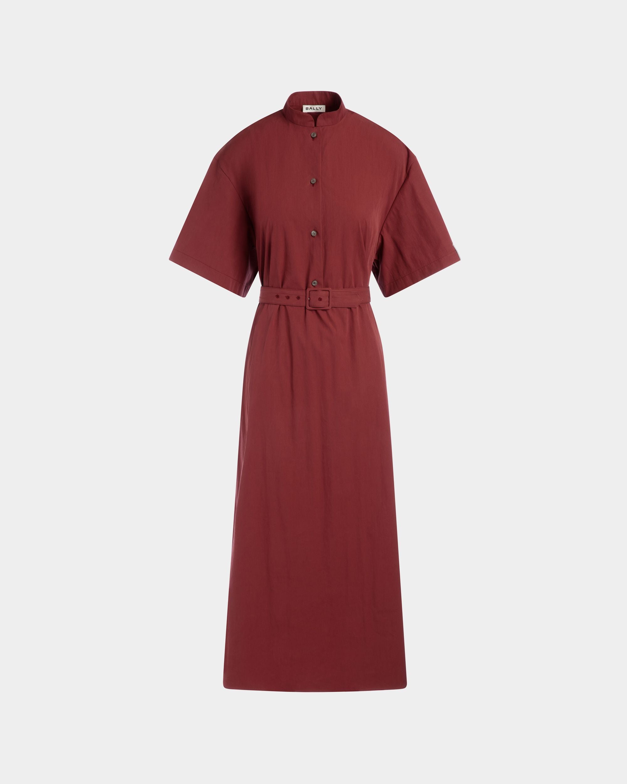 Kleid Aus Baumwollpopeline Mit Gürtel In Heritage Red - Damen - Bally - 01