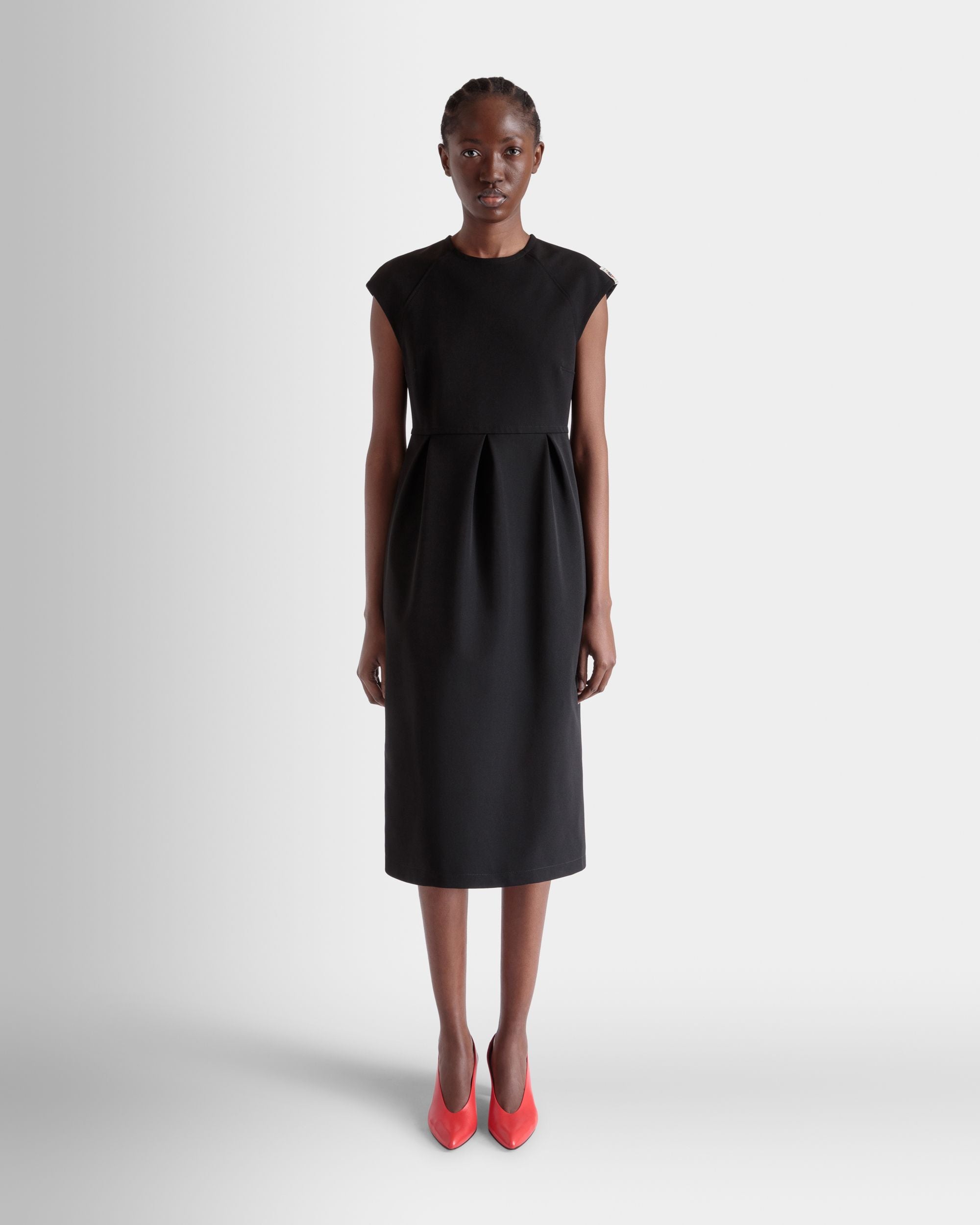 Robe Midi En Gabardine De Nylon Noire - Femme - Bally - 02