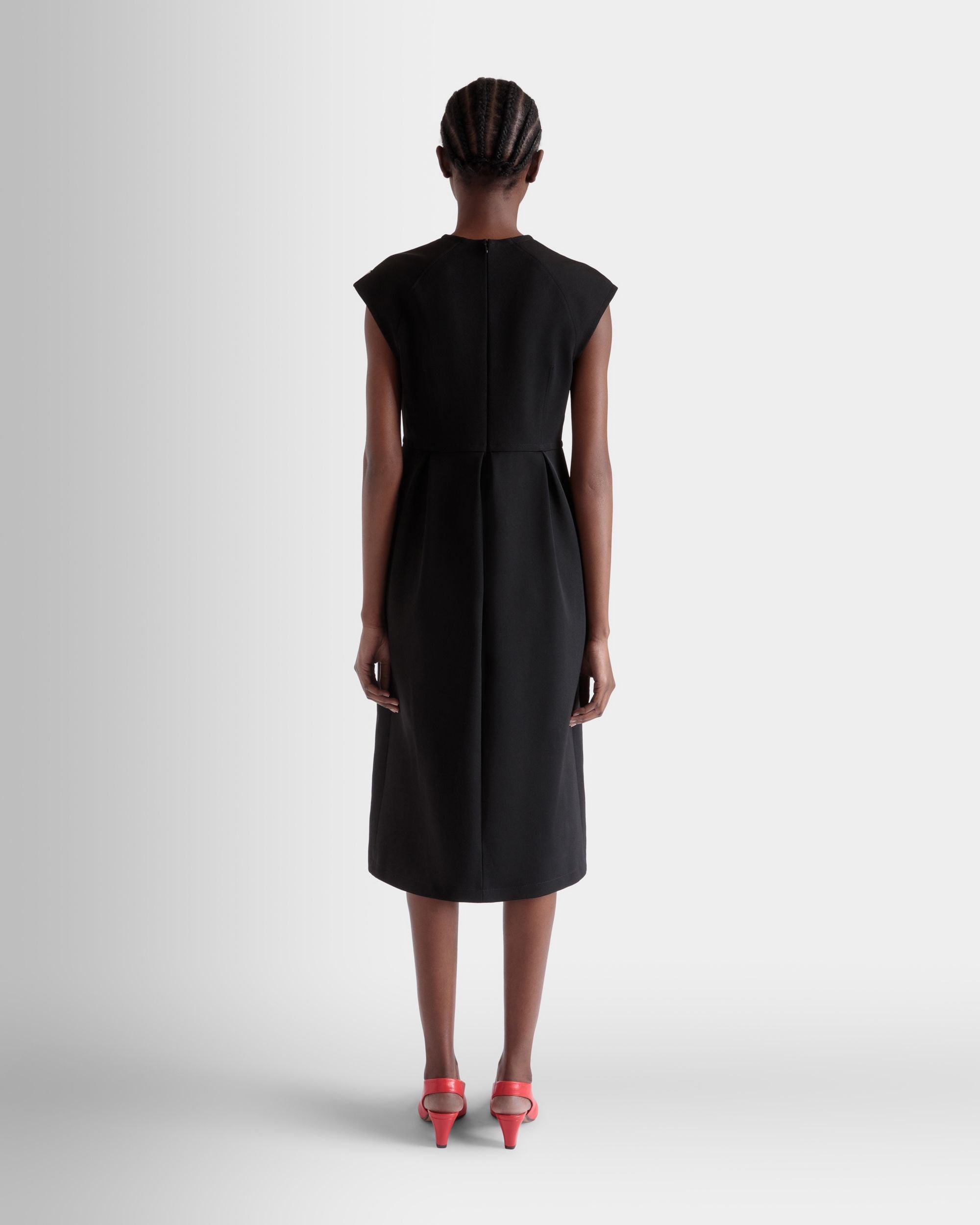 Robe Midi En Gabardine De Nylon Noire - Femme - Bally - 06