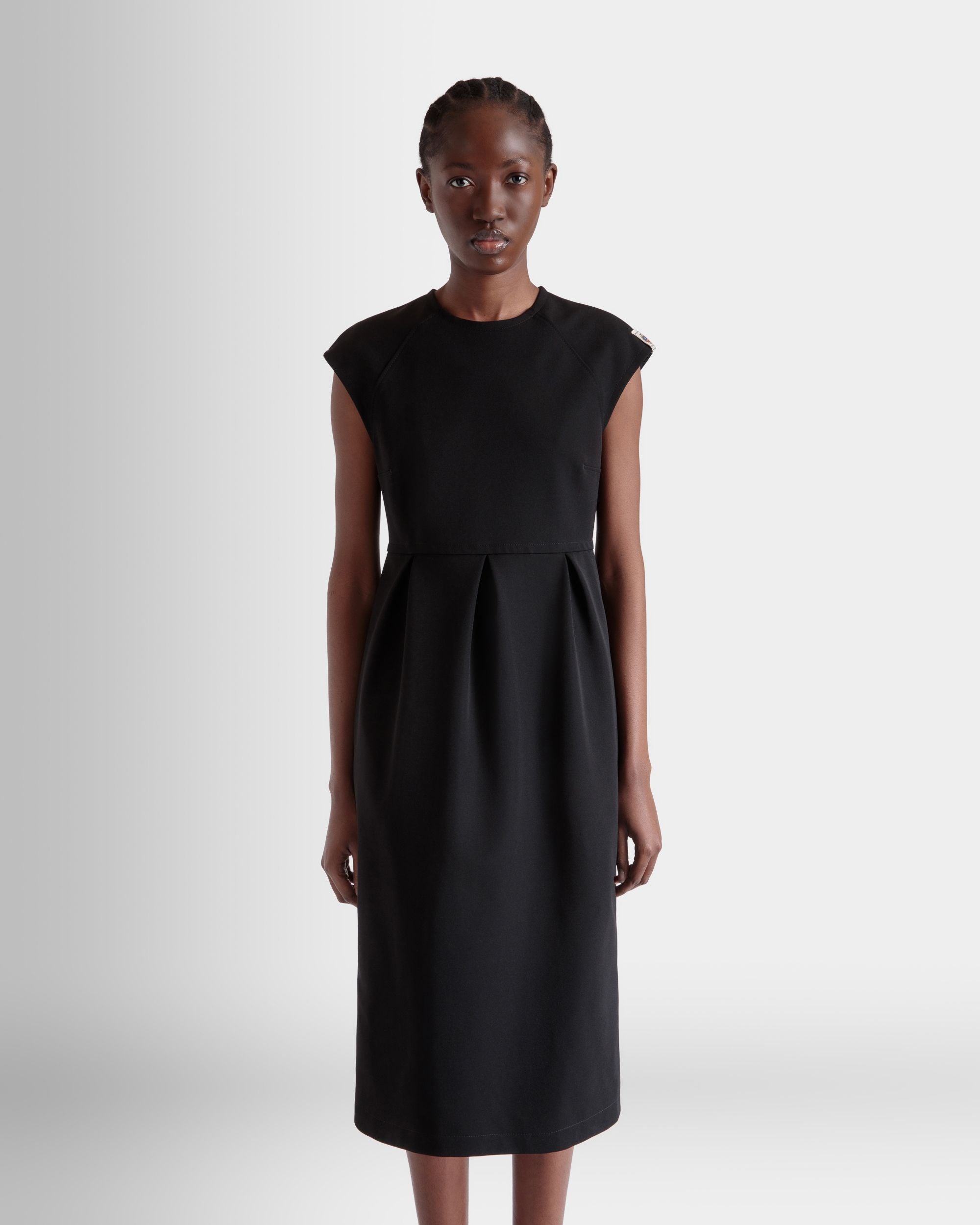 Robe Midi En Gabardine De Nylon Noire - Femme - Bally - 08