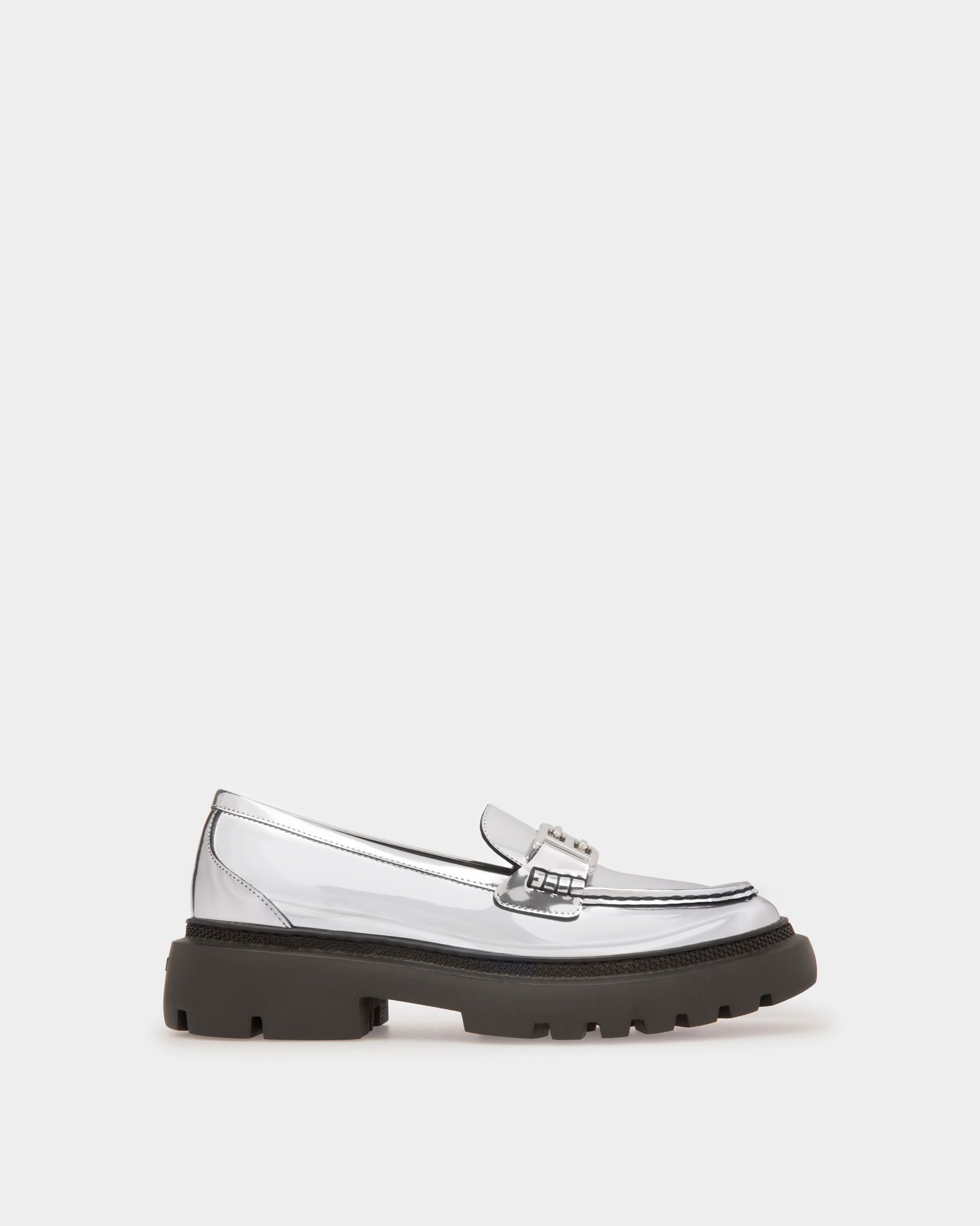 Gioia Flat Mokassins Aus Silberfarbenem Leder - Damen - Bally - 01