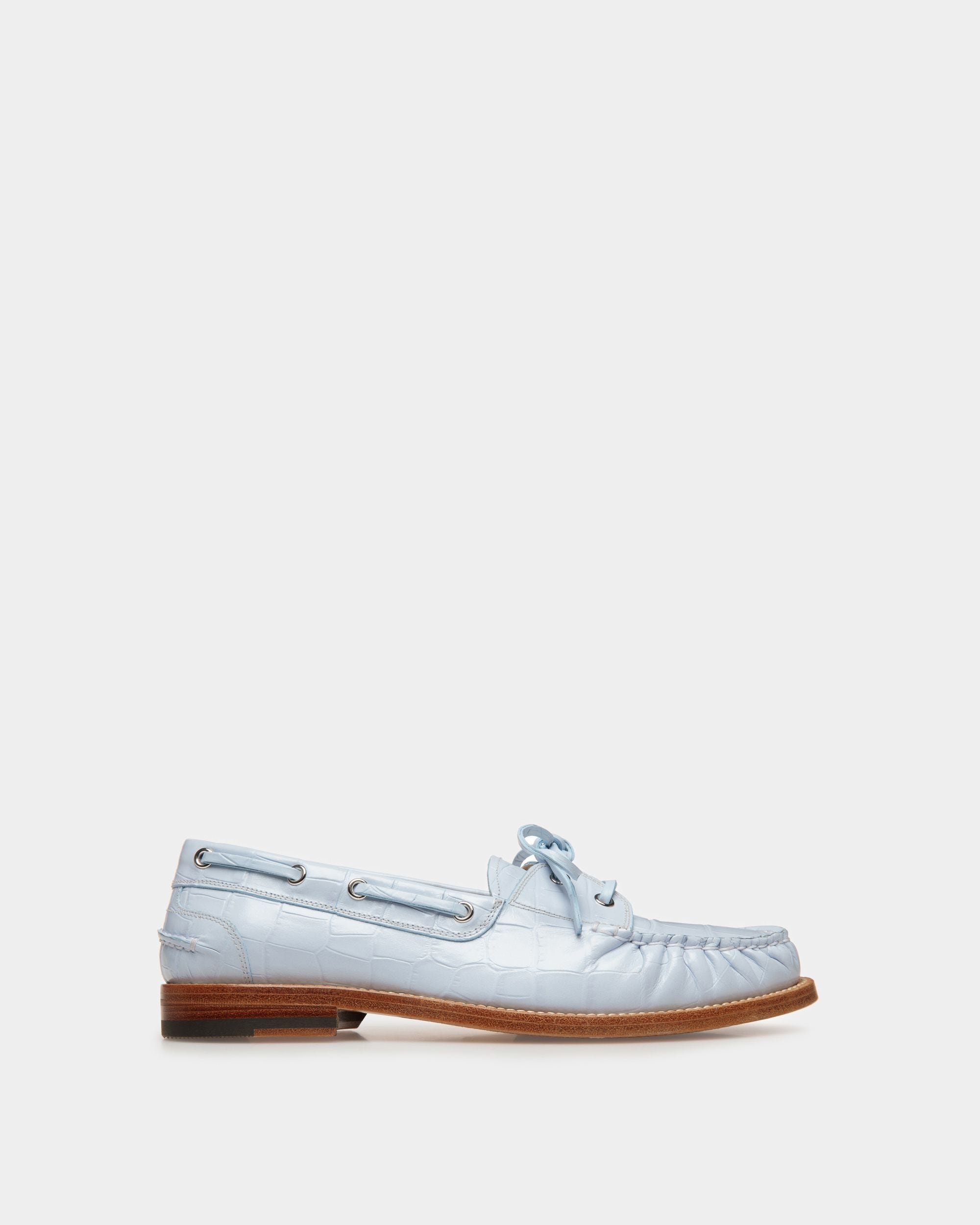 Mocassins Rome Cuir bleu clair - Femme - Bally - 01