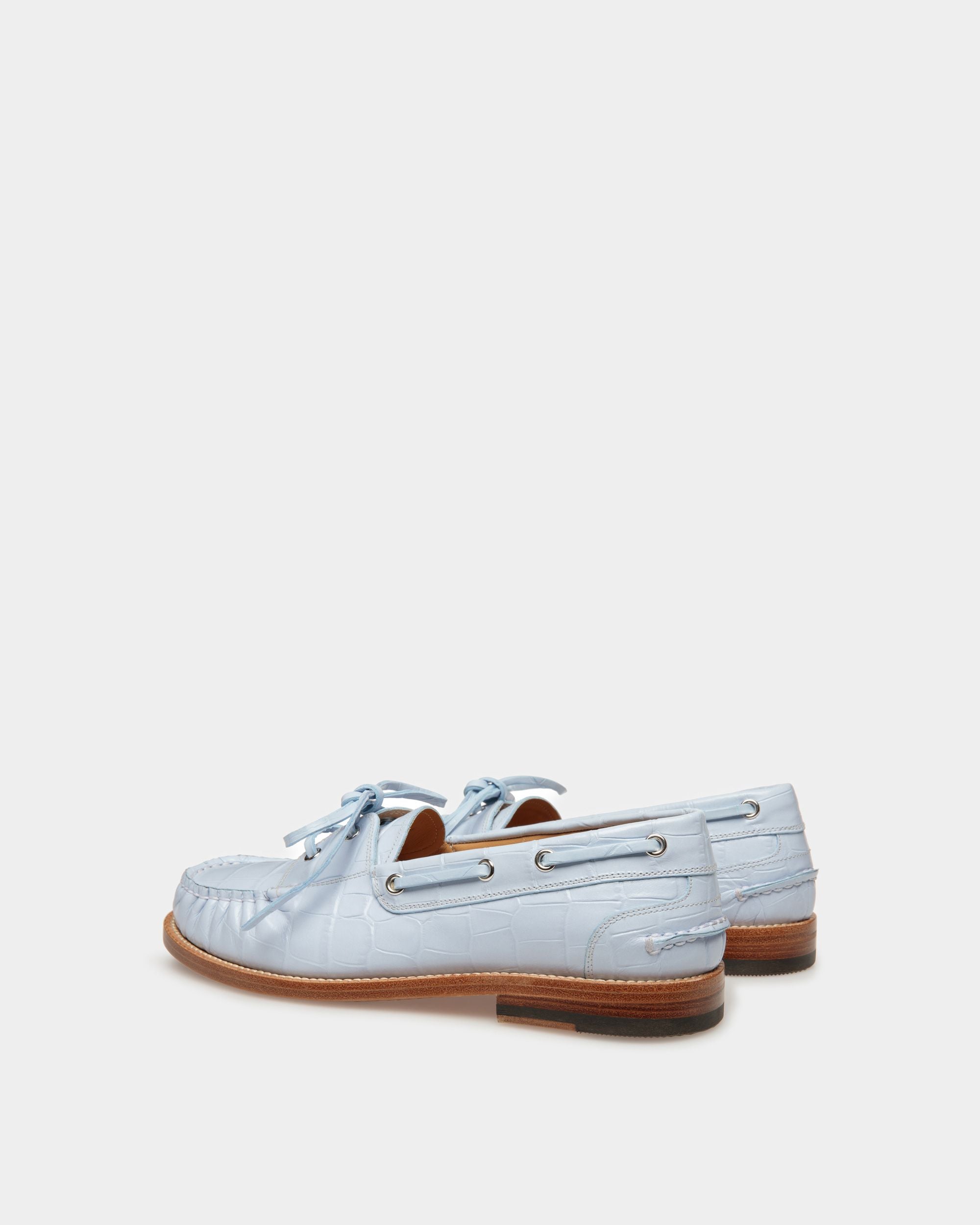 Mocassins Rome Cuir bleu clair - Femme - Bally - 03