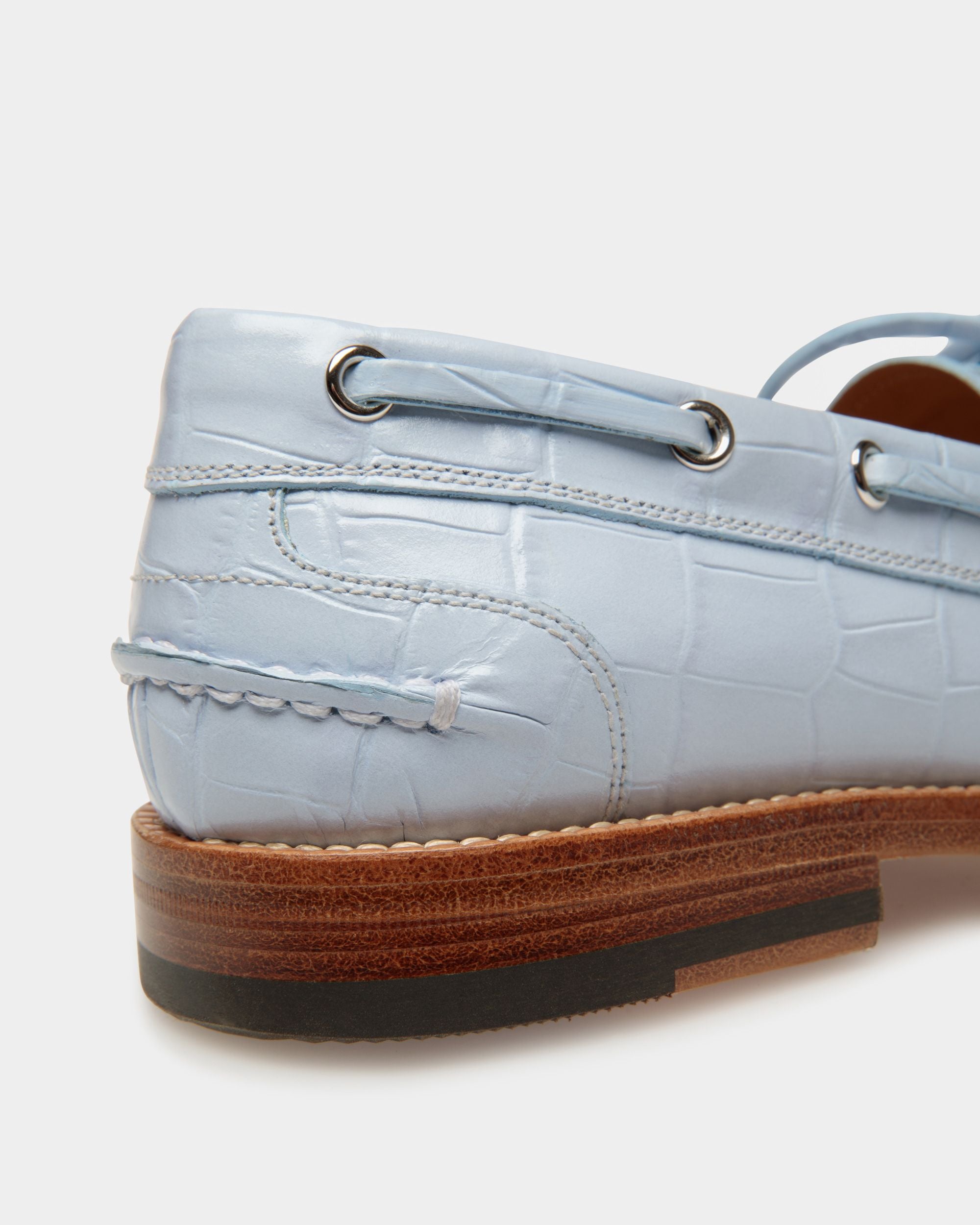 Mocassins Rome Cuir bleu clair - Femme - Bally - 04