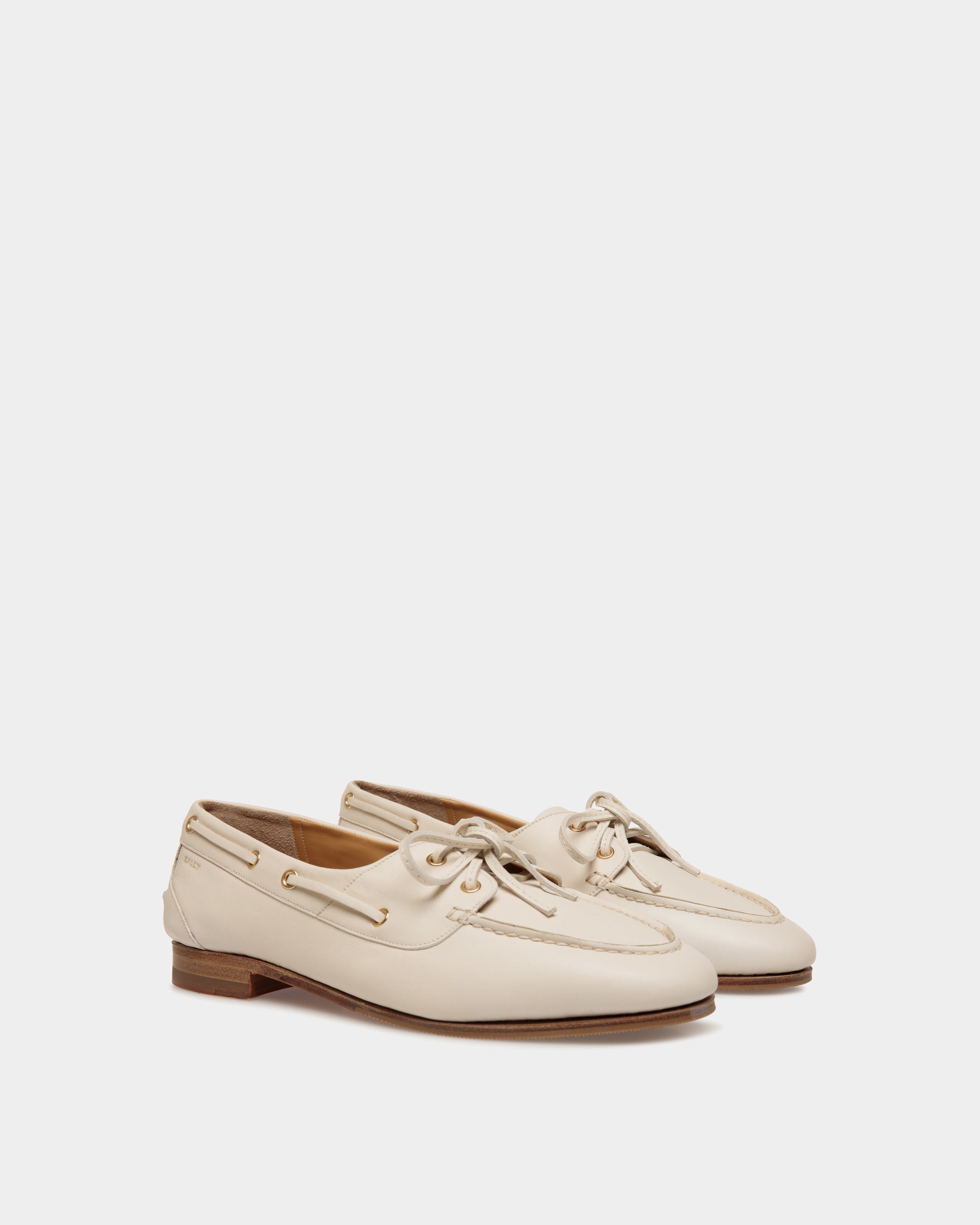 Mocasín Plume De Piel Blanca - Mujer - Bally - 02