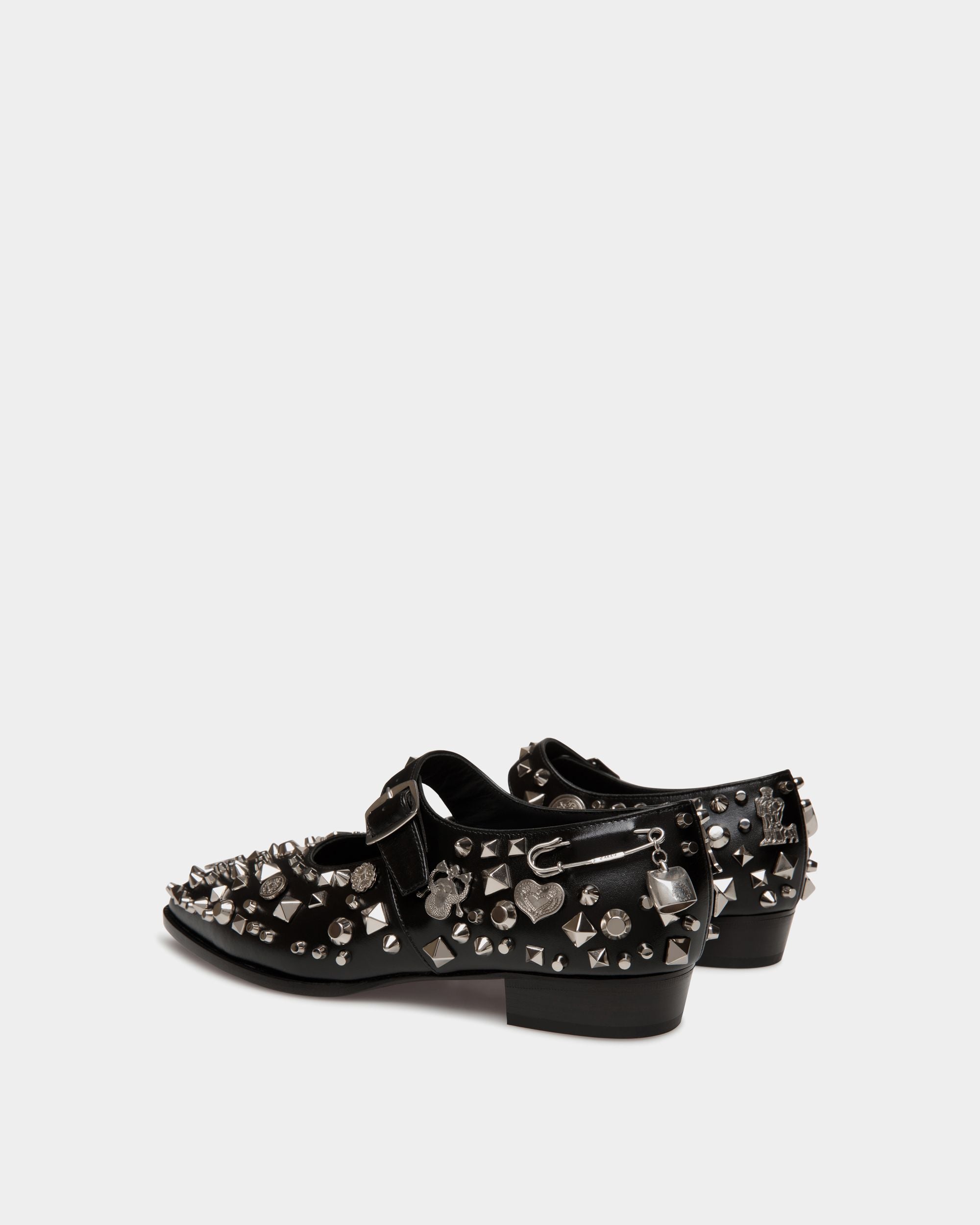 Glendale Mary-Jane In Black Leather with Studs - Mujer - Bally - 04
