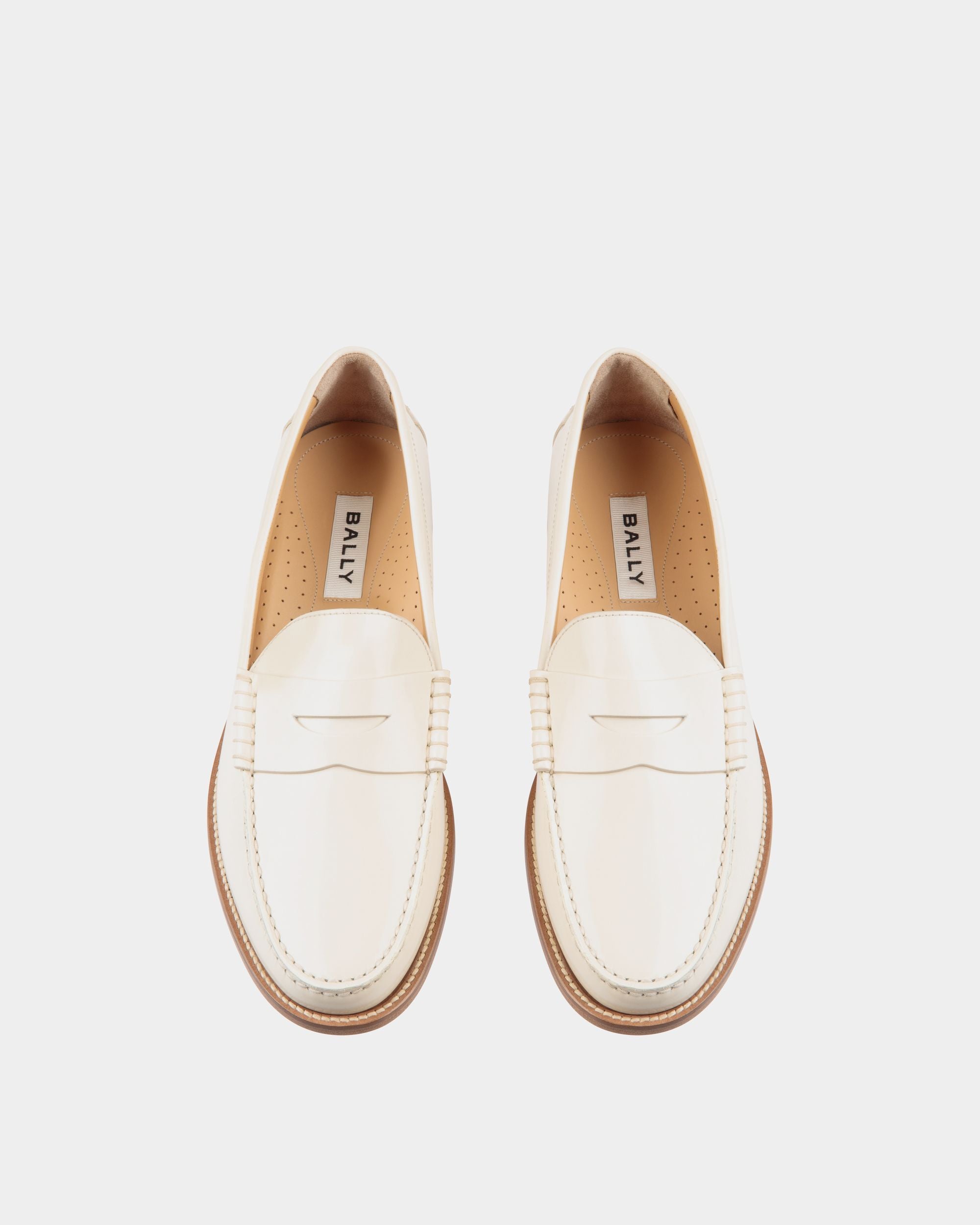 Capitol Moccasin in Ivory Leather - Damen - Bally - 05
