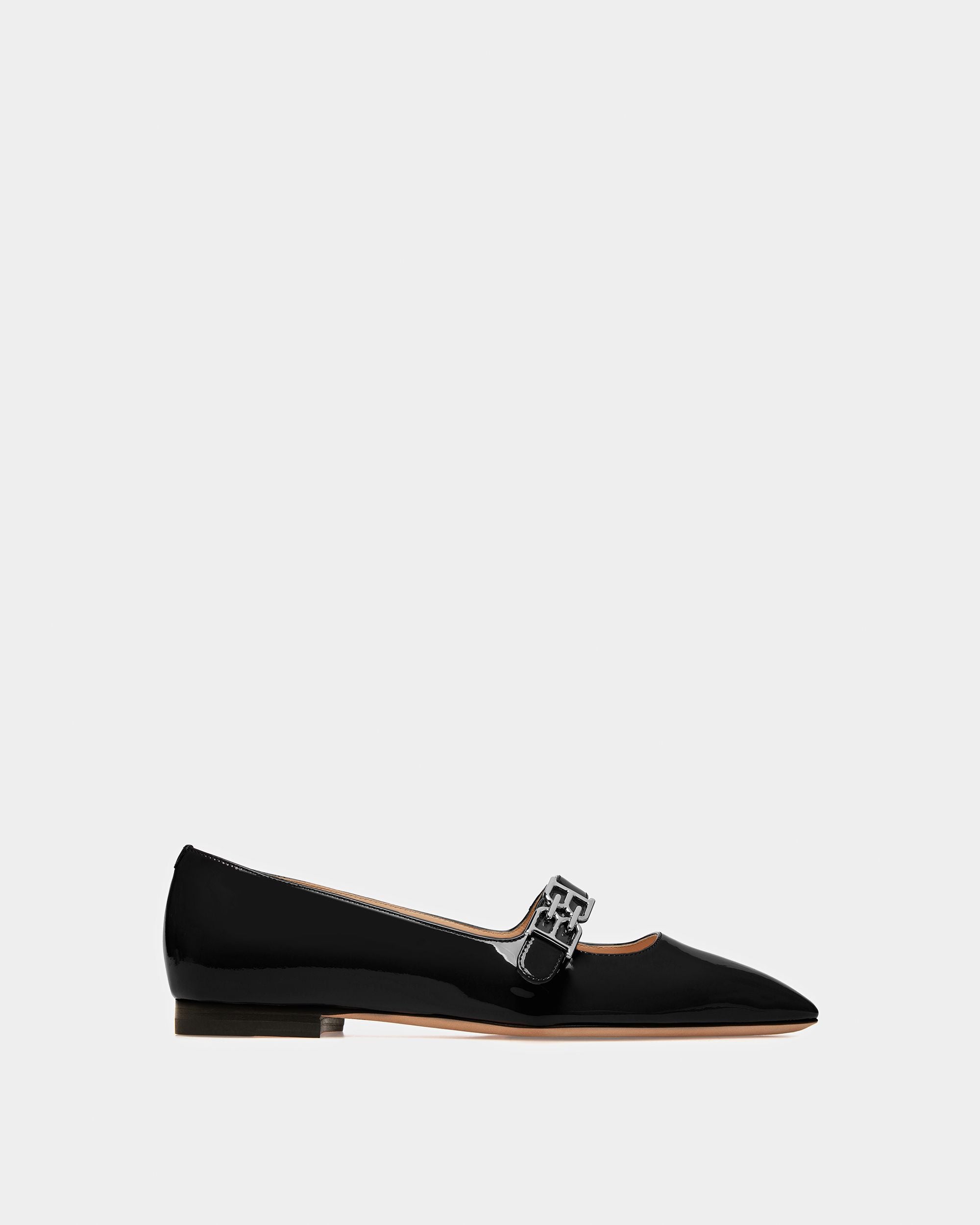 Elis Ballerina Aus Schwarz Leder - Damen - Bally - 01
