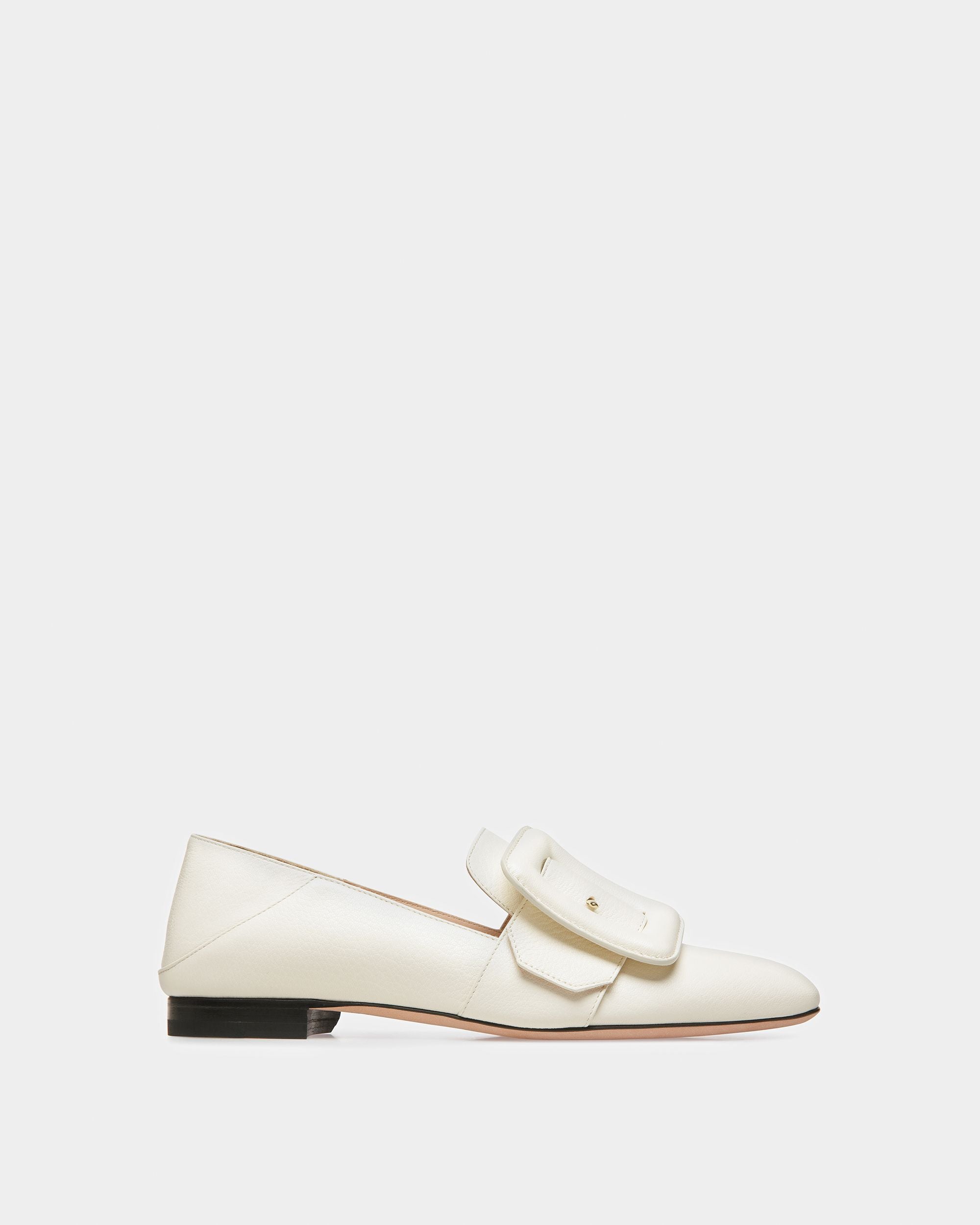 Janelle Leather Loafers In Bone - Women's - Bally - 01