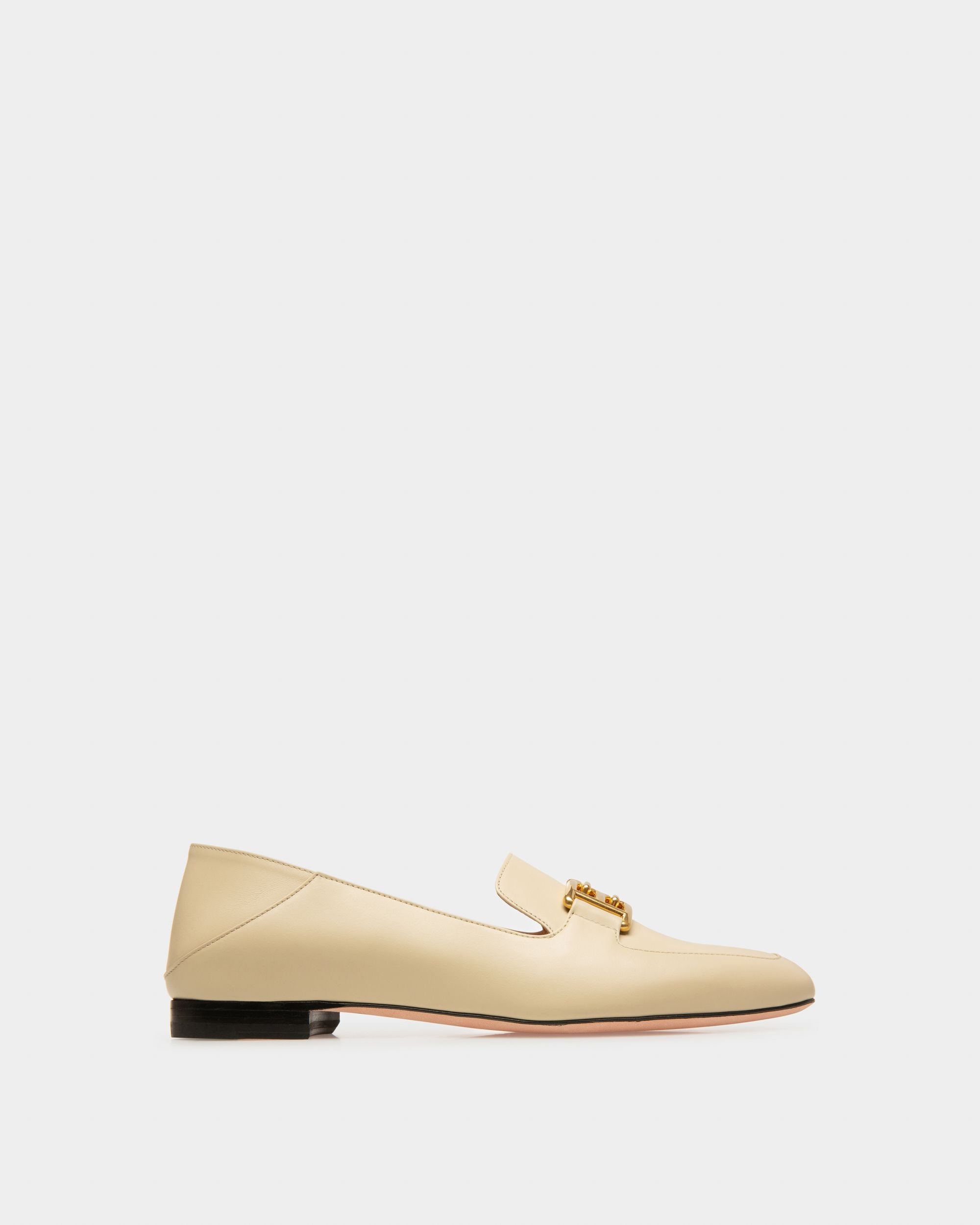 Ellah Flat Loafer Aus Beigem Leder - Damen - Bally - 01