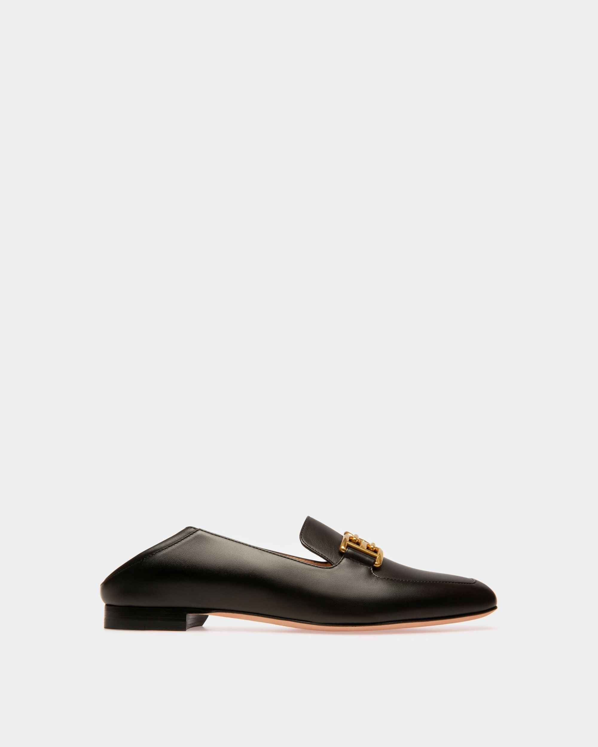 Ellah Flat Mocassins En Cuir Noir - Femme - Bally - 01