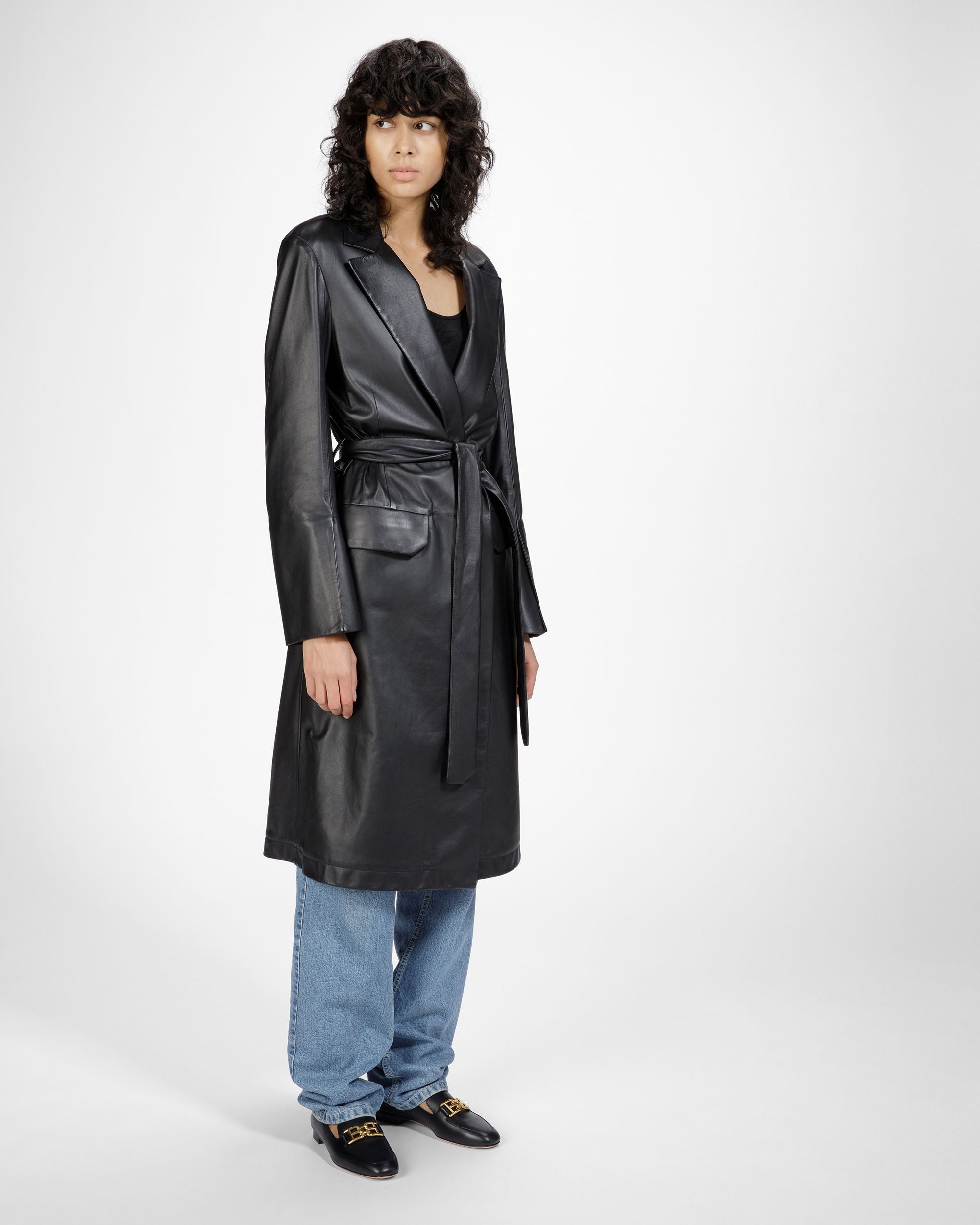 Ellah Flat Mocassins En Cuir Noir - Femme - Bally - 02
