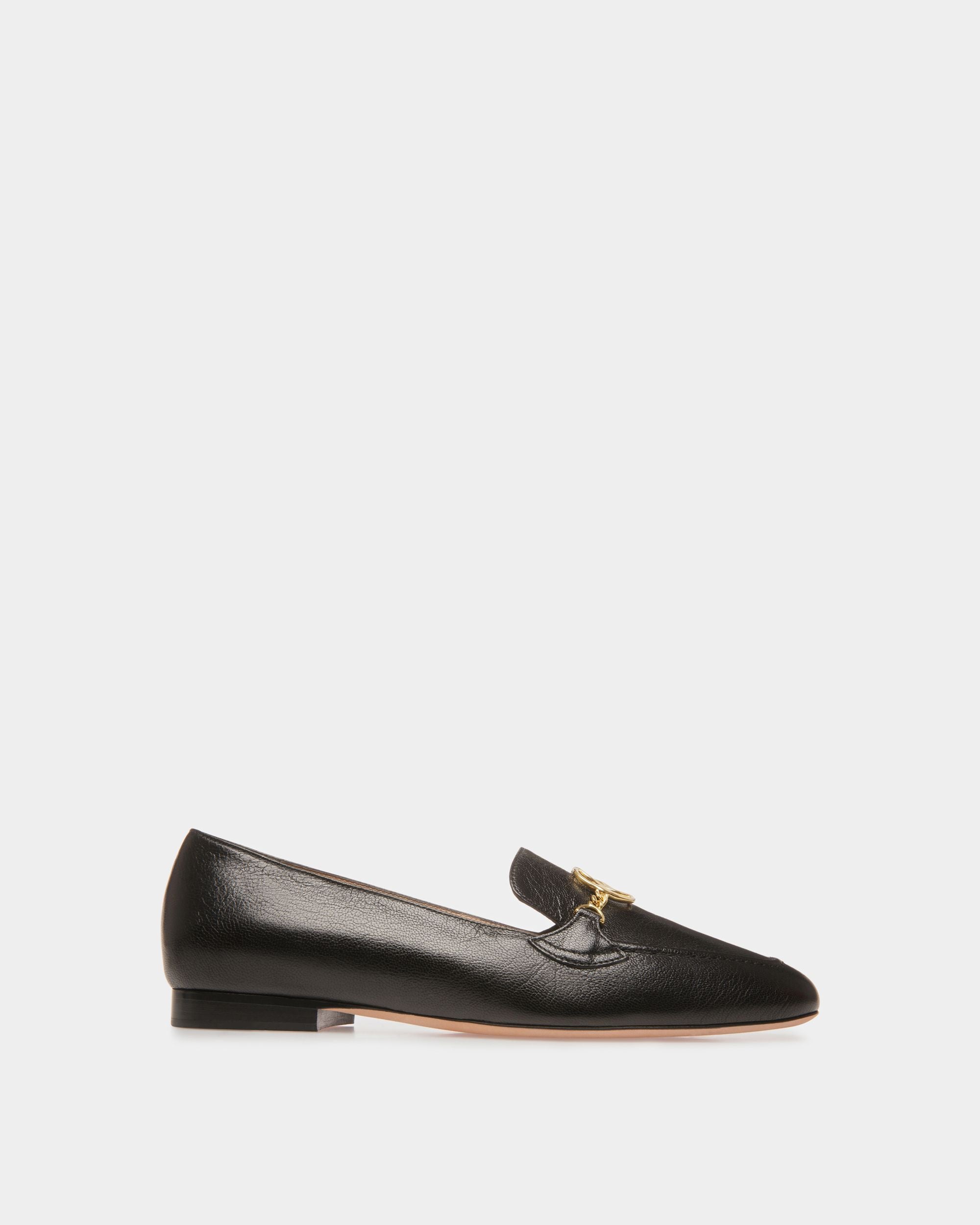 Mocassins Daily Emblem En Cuir Noir - Femme - Bally - 01