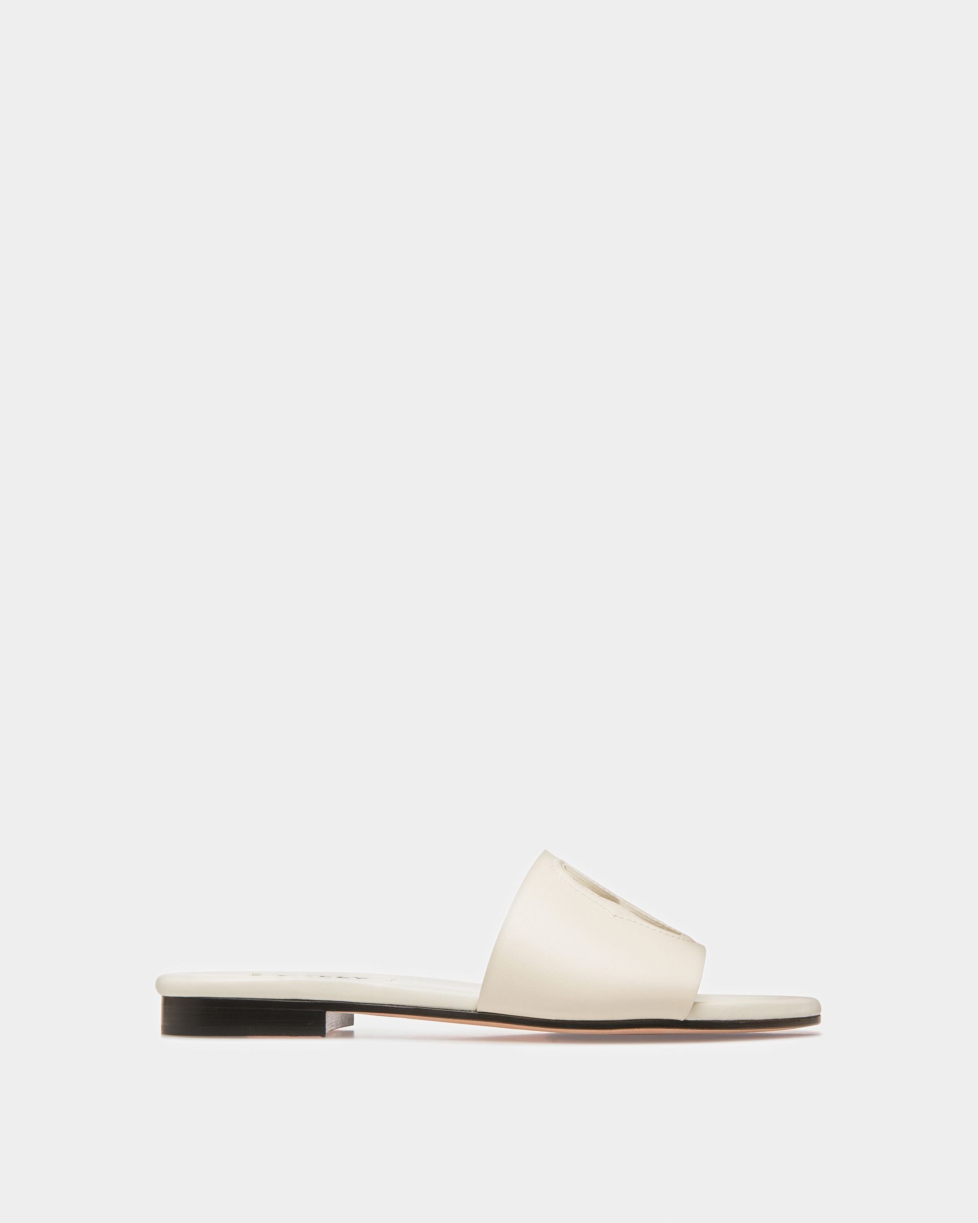 Mule Emblem En Cuir Ivoire - Femme - Bally - 01