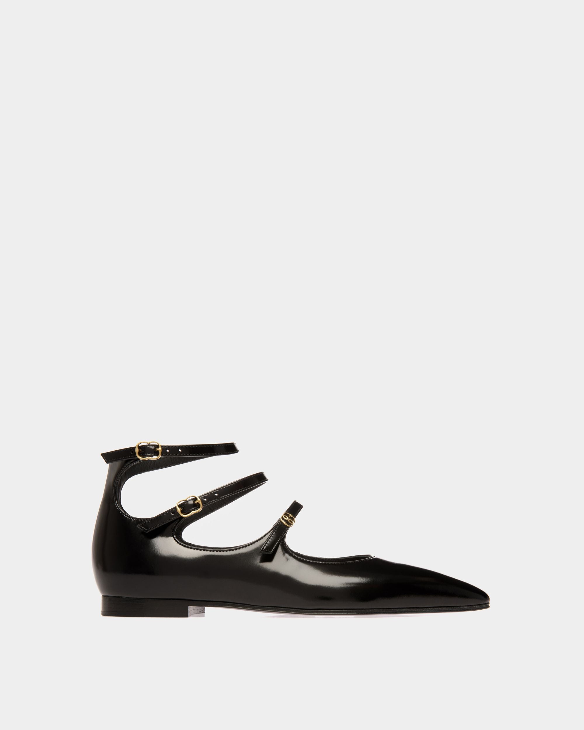 Escarpins À Talons Plats Marilou En Cuir Noir - Femme - Bally - 01