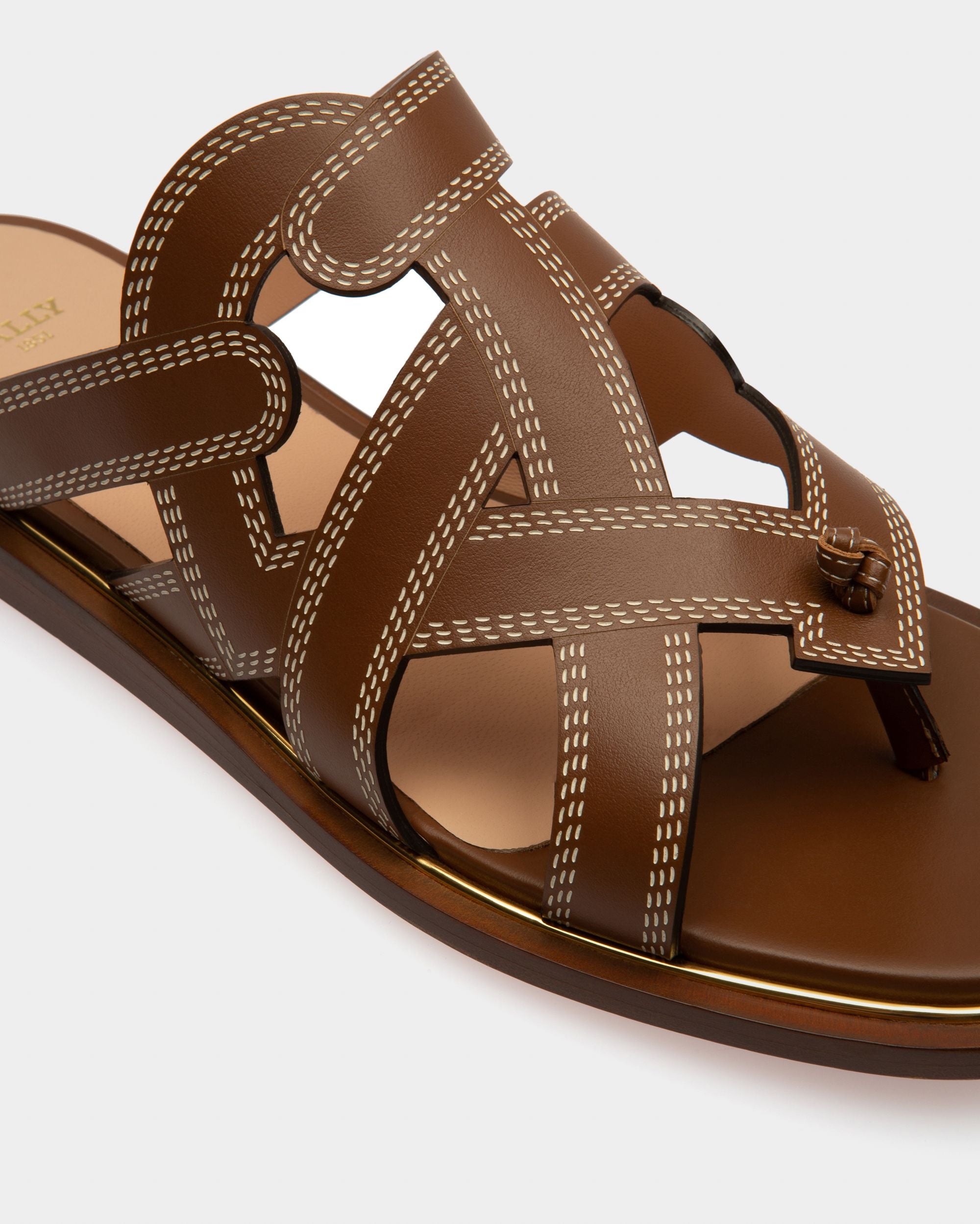 Glada Flache Sandalen Aus Hellbraunem Leder - Damen - Bally - 05