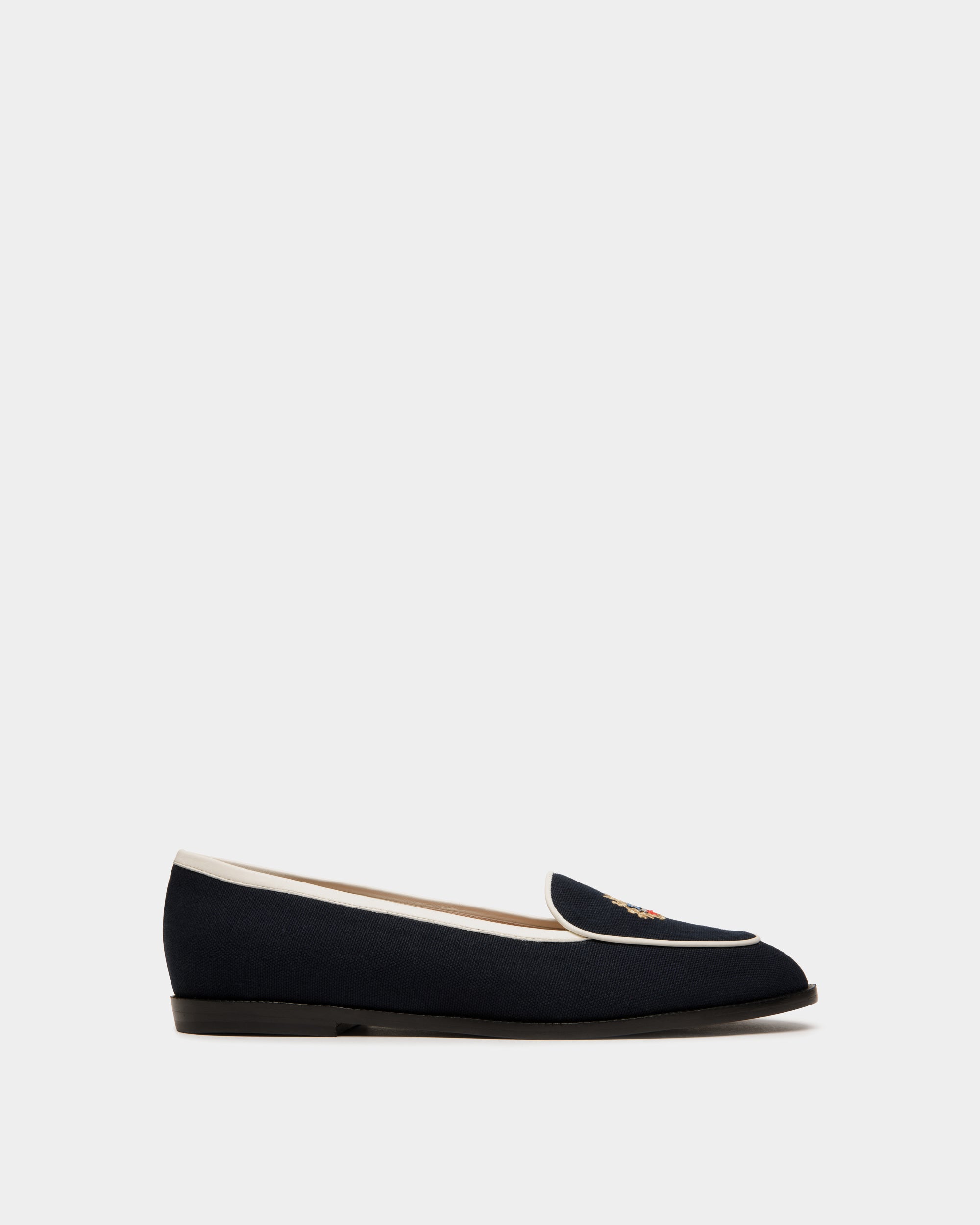 Chaussure À Talon Plat Elite En Tissu Navy Blue - Femme - Bally - 01